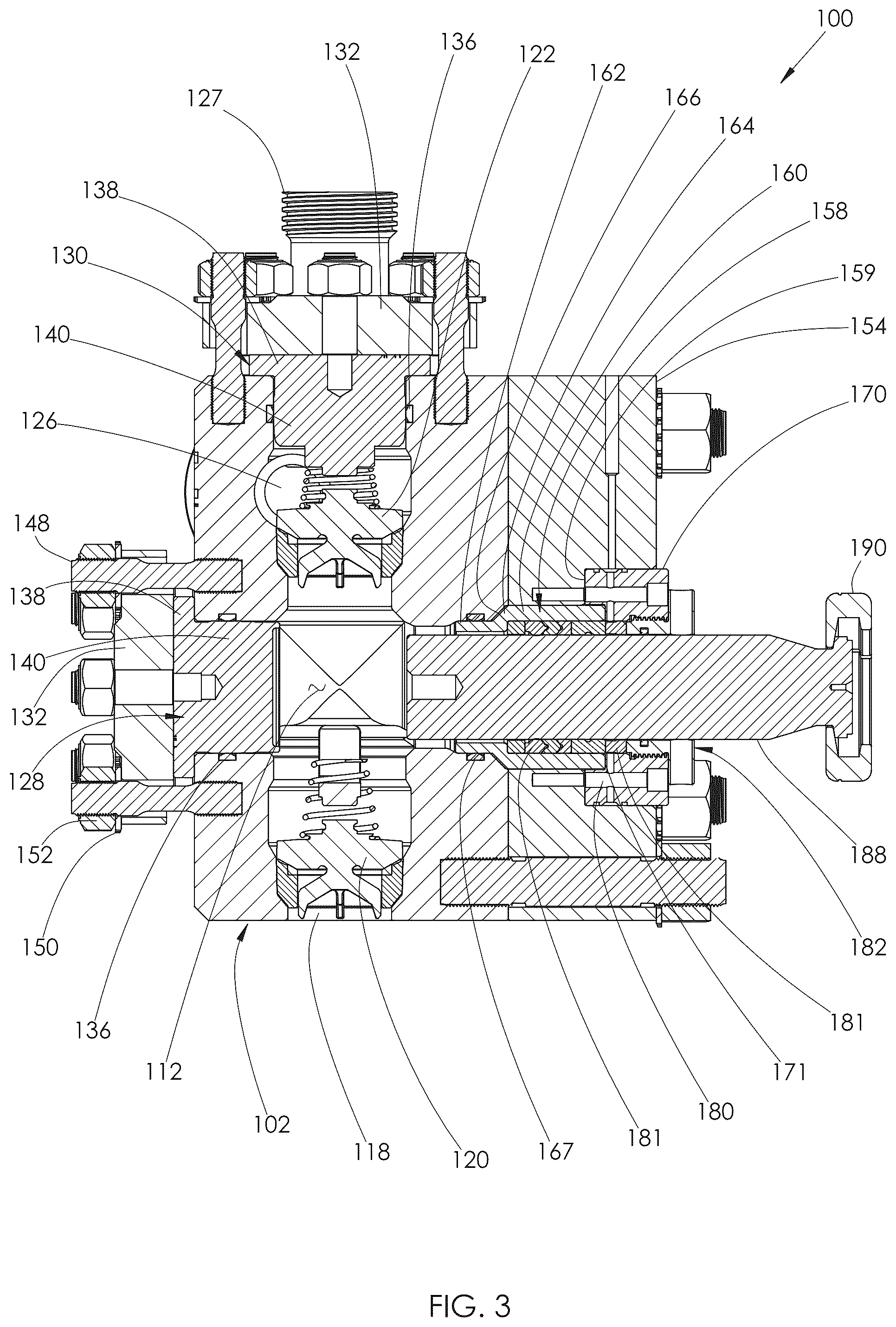 Patent US12410789 Figure 3 – Fluid end assembly