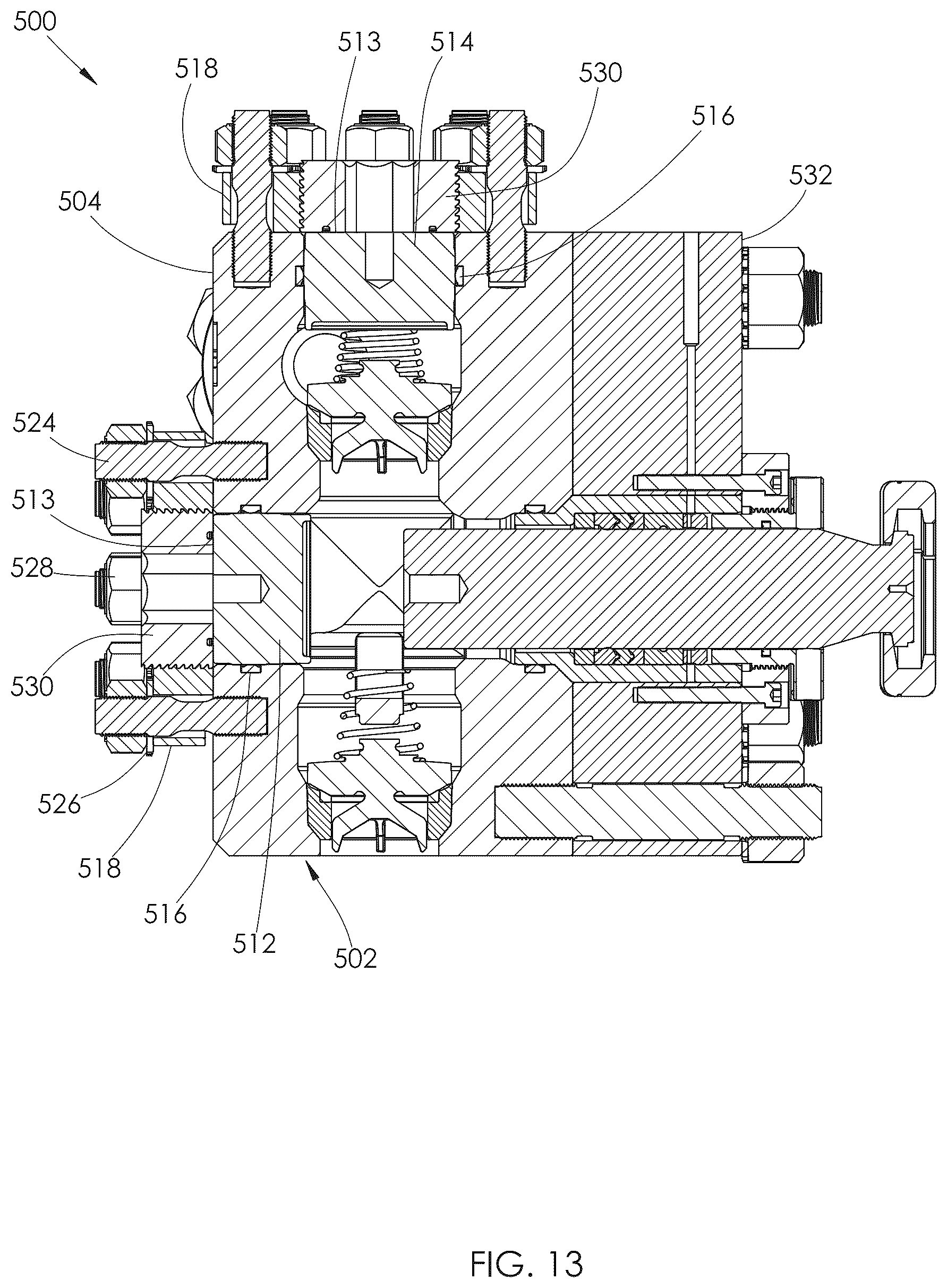 Patent US12410789 Figure 13 – Fluid end assembly