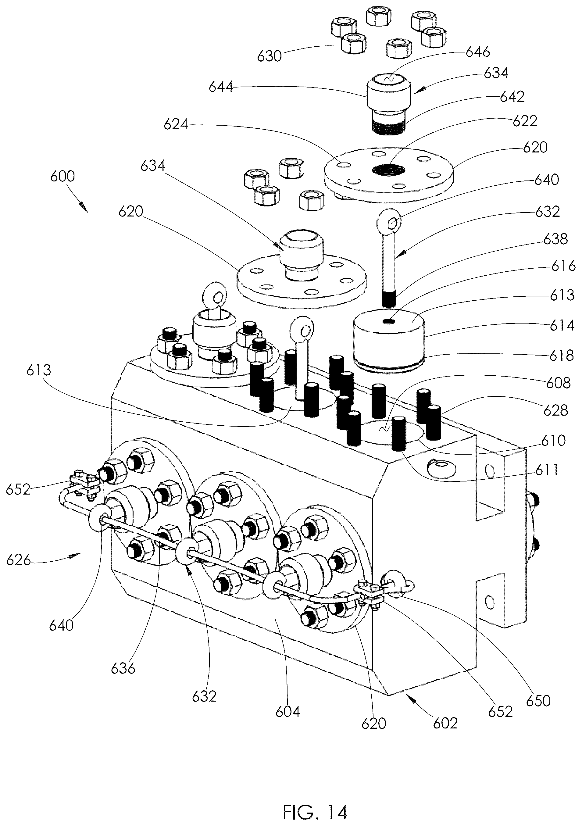 Patent US12410789 Figure 14 – Fluid end assembly