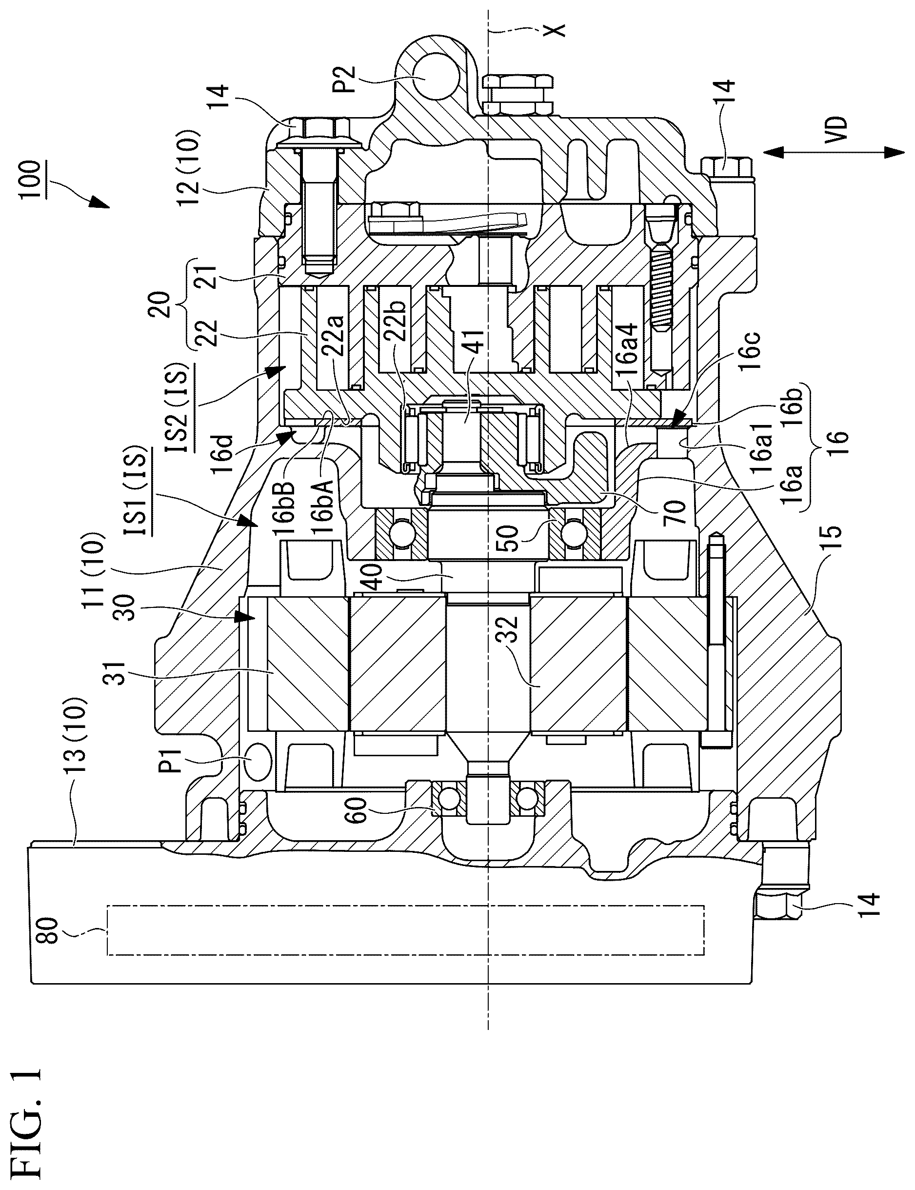 Patent US12410796 Figure 1 – Scroll compressor