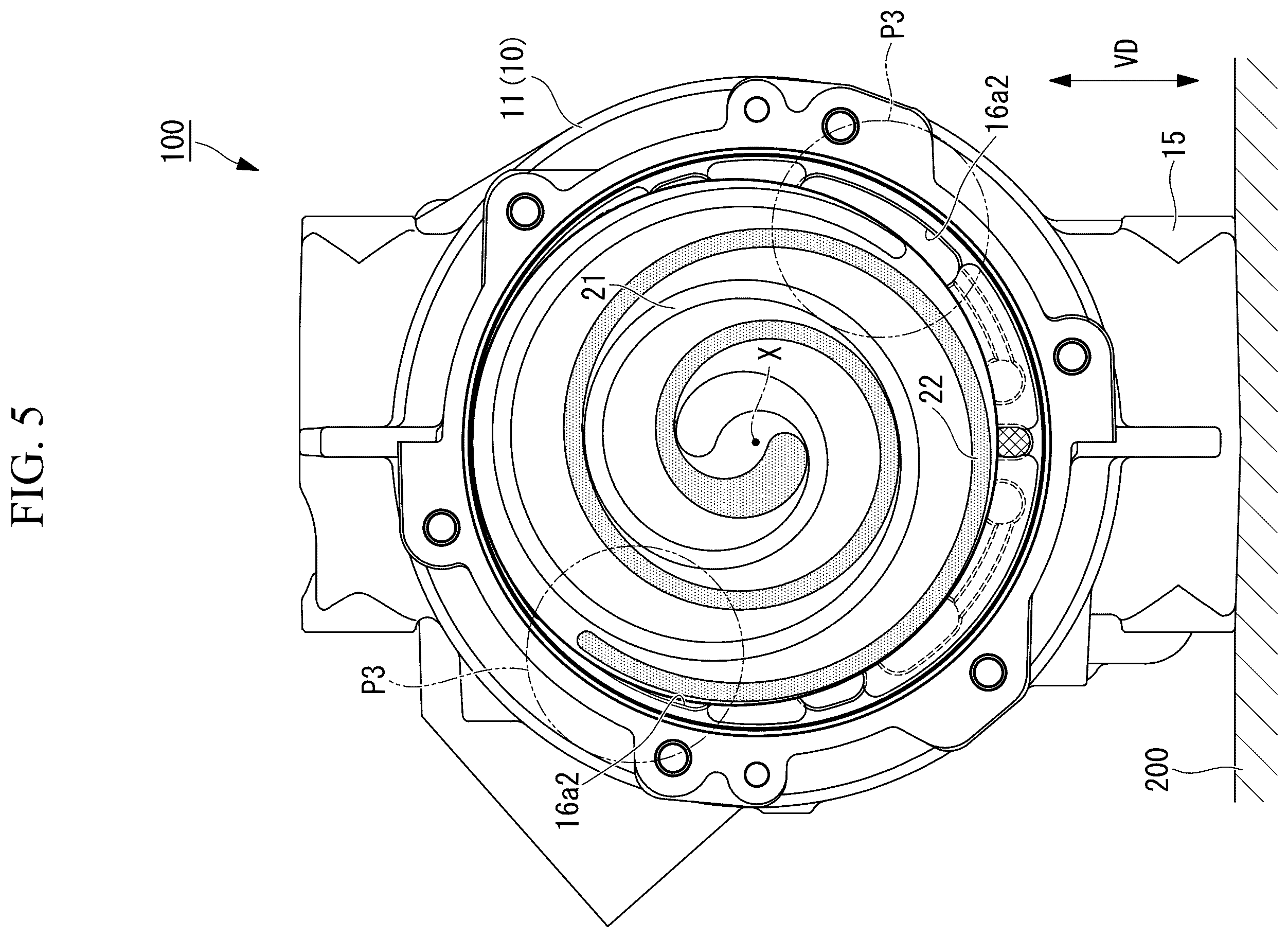 Patent US12410796 Figure 5 – Scroll compressor