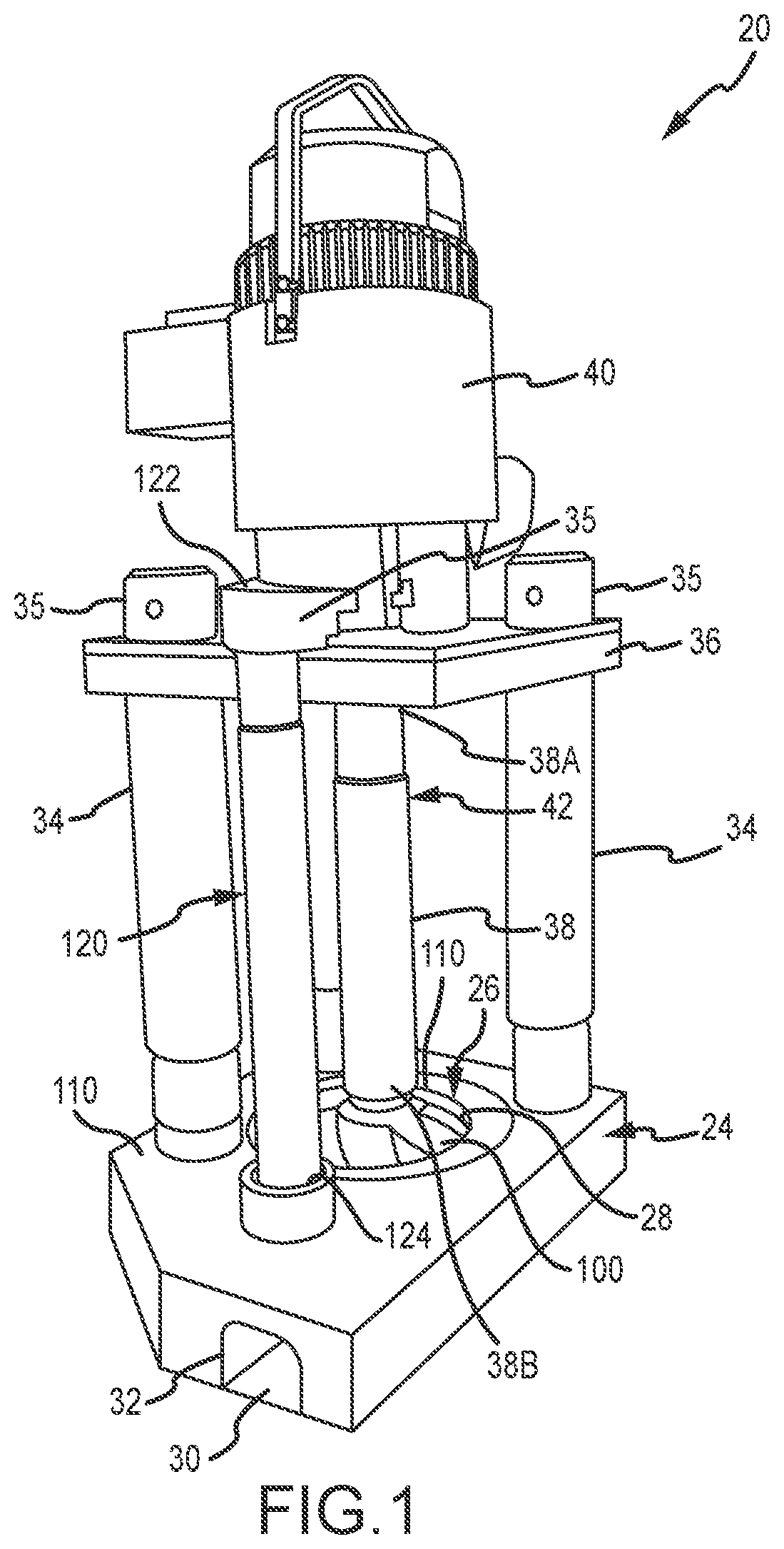 Patent US12410800 Figure 1 – Coupling and rotor shaft for molten metal devices