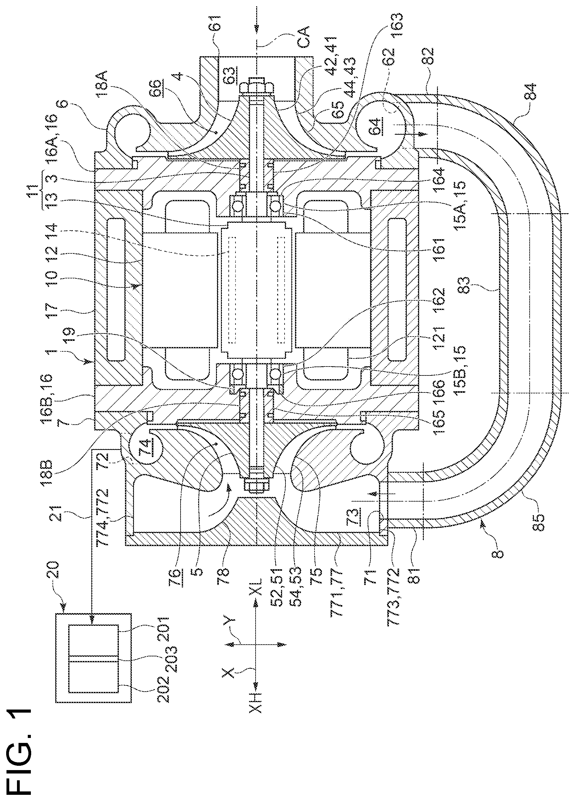 Patent US12410802 Figure 1 – Multi-stage electric centrifugal compressor