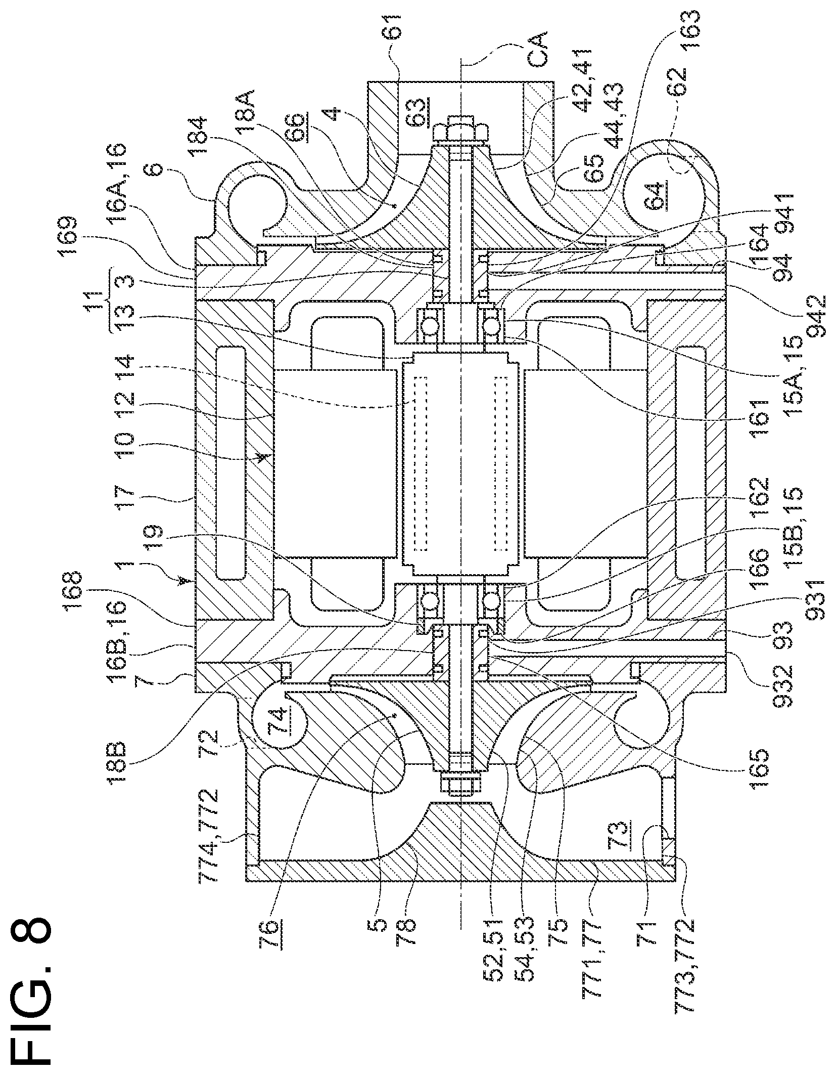 Patent US12410802 Figure 8 – Multi-stage electric centrifugal compressor
