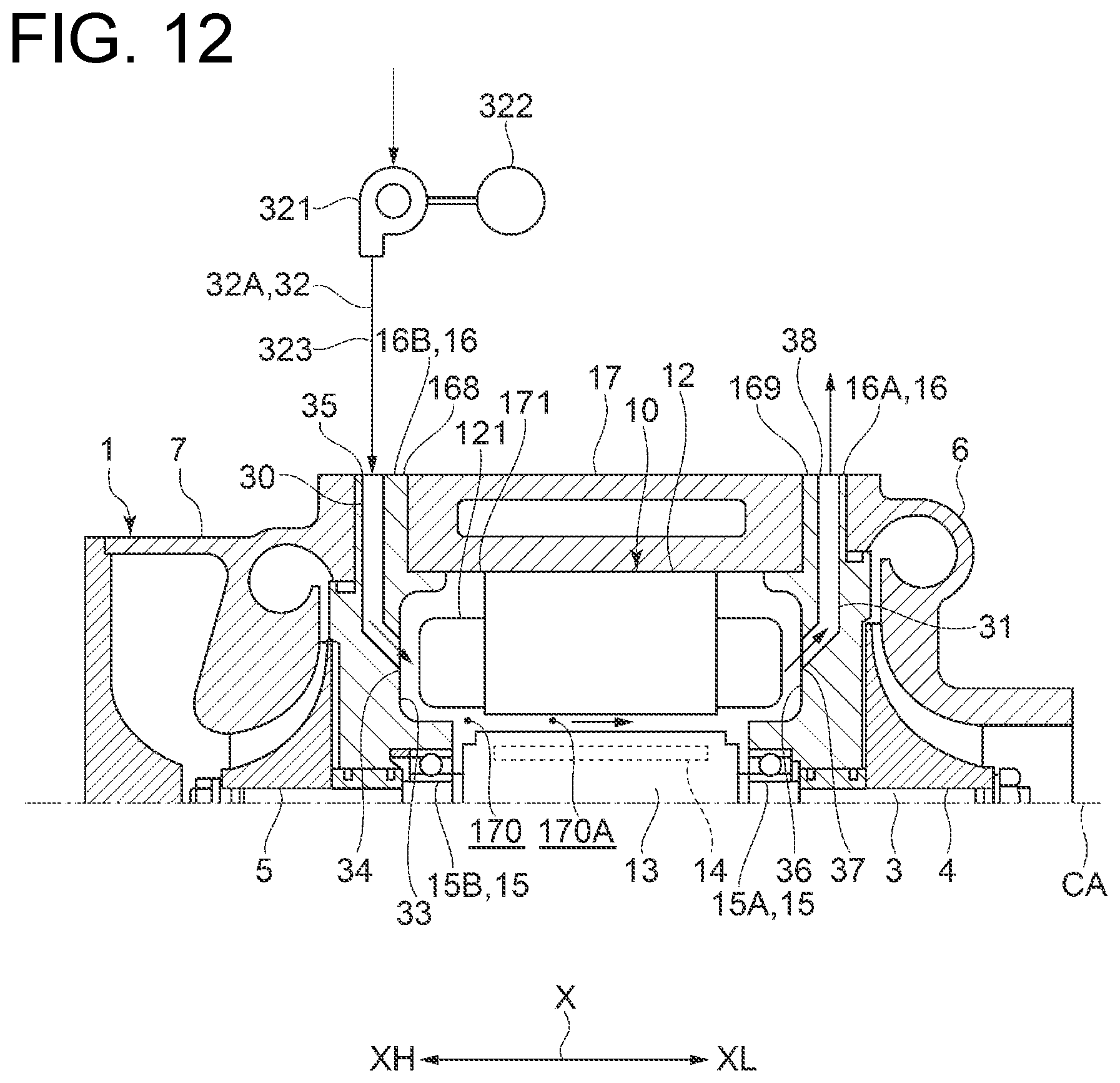 Patent US12410802 Figure 12 – Multi-stage electric centrifugal compressor