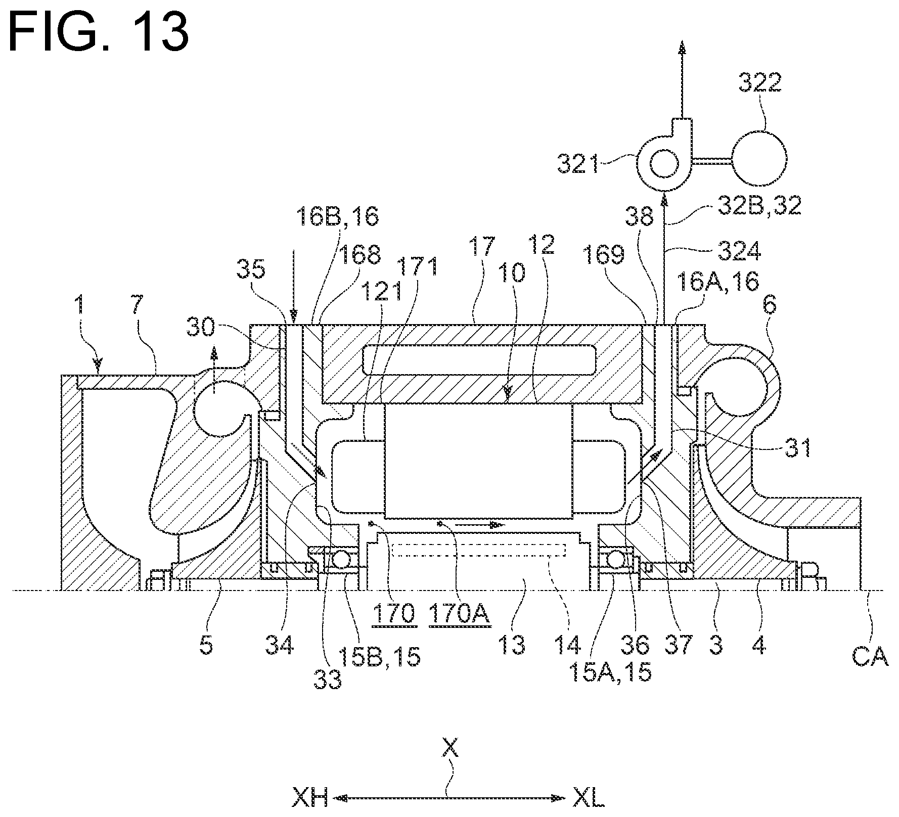 Patent US12410802 Figure 13 – Multi-stage electric centrifugal compressor