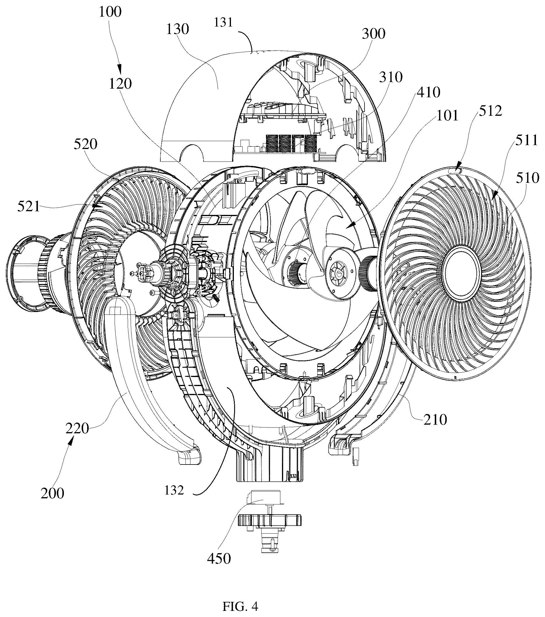Patent US12410804 Figure 4 – Air blowing structure and fan