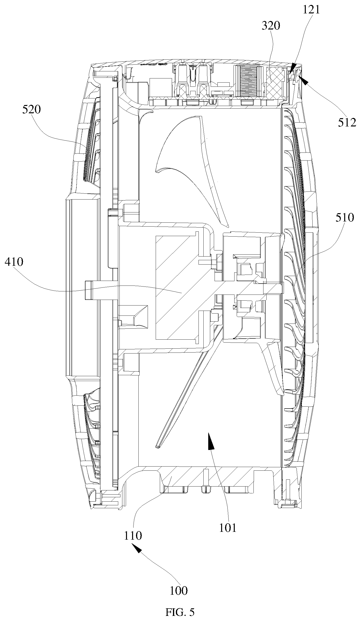Patent US12410804 Figure 5 – Air blowing structure and fan