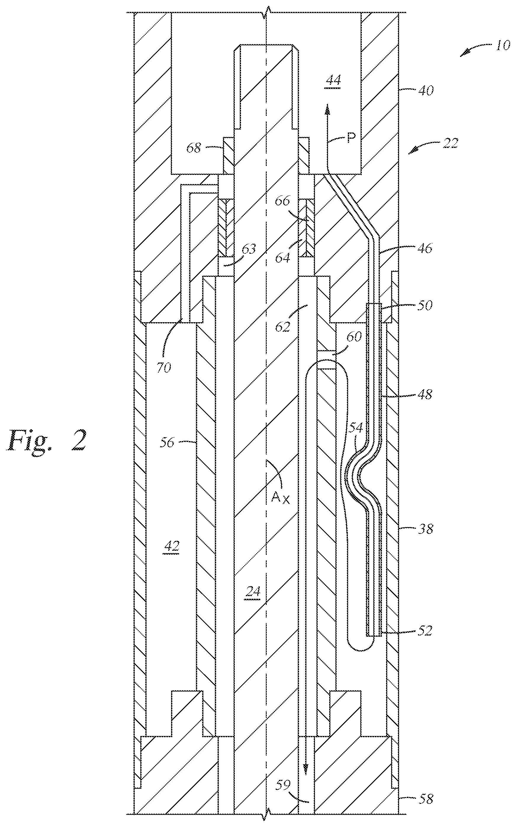 Patent US12410809 Figure 2 – Breather tube for labyrinth seal chamber