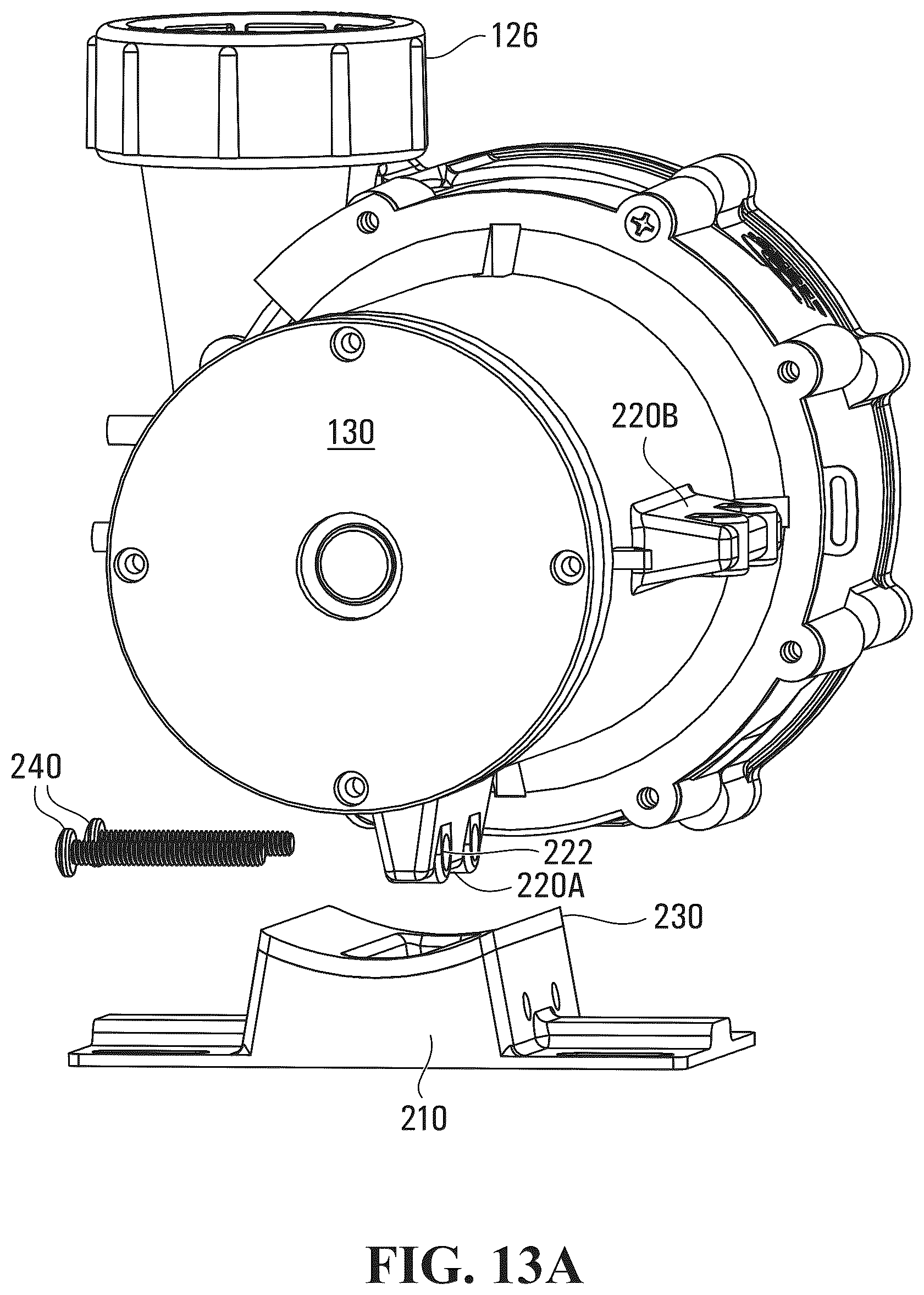 Patent US12410817 Figure 13 – Water-cooled pump assembly for bathing unit system and pump assembly for bathing unit system with mounting brackets