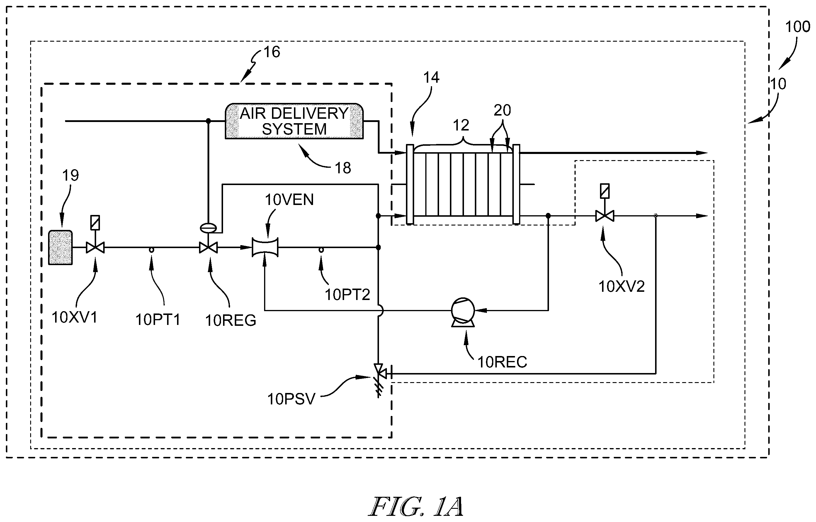 Patent US12410818 Figure 1 – Hydrogen recirculation pump heating and sealing assemblies and methods