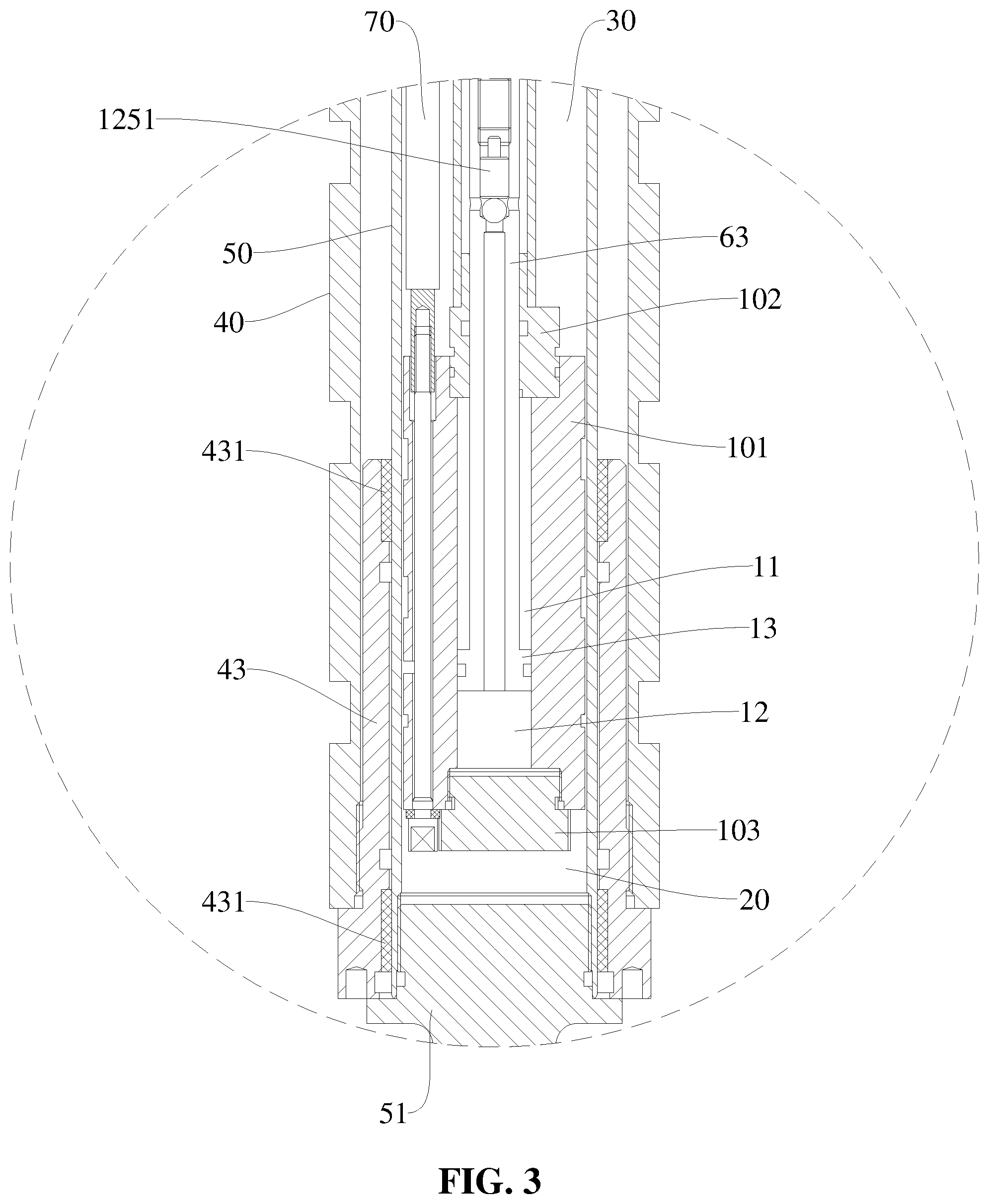 Patent US12410824 Figure 3 – Hydraulic oil-circuit system and hydraulic jack