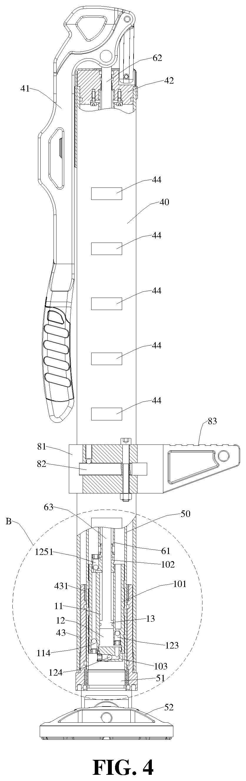 Patent US12410824 Figure 4 – Hydraulic oil-circuit system and hydraulic jack