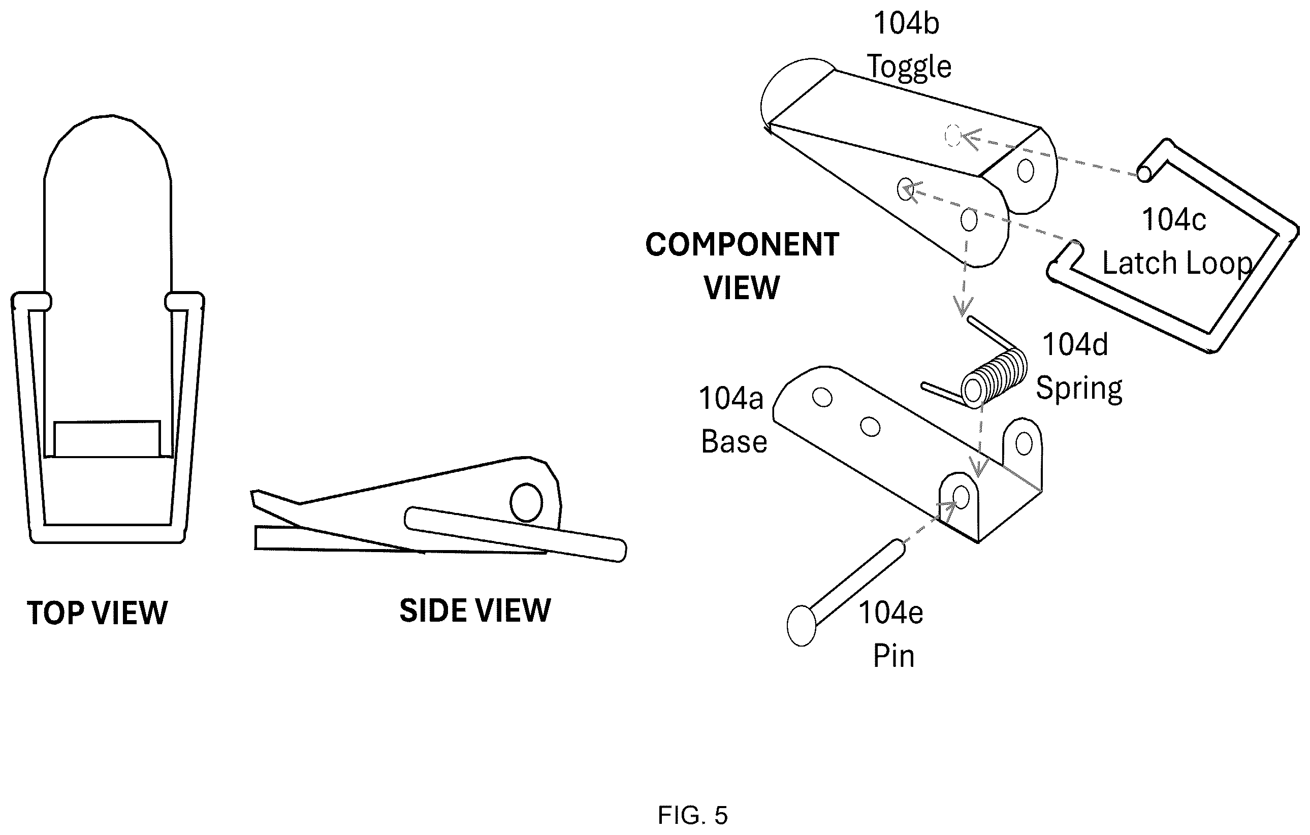 Patent US12410826 Figure 5 – Secure quick attach/detach clip