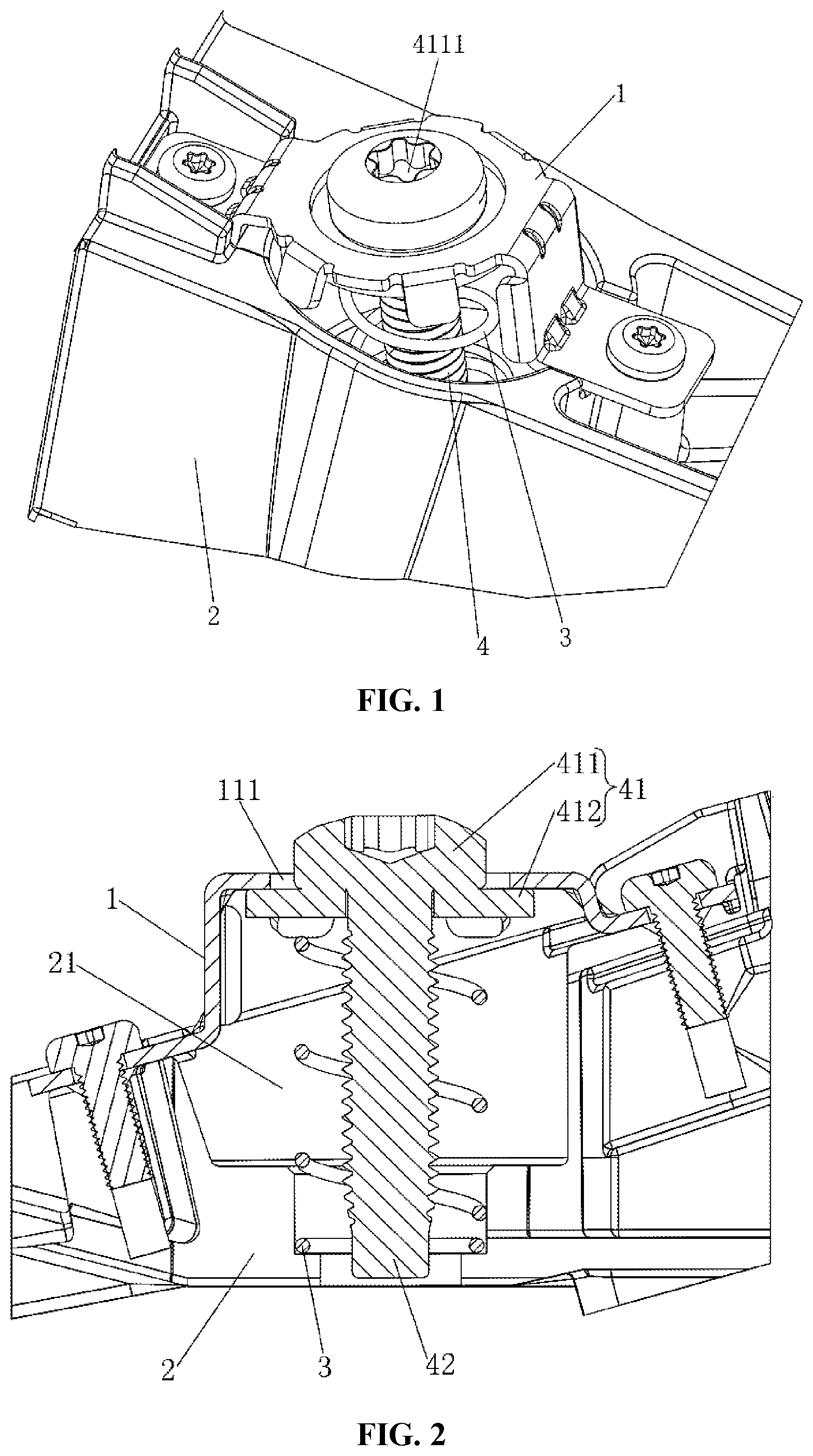 Patent US12410828 Figure 1 – Structure with screw, screw fixing structure and display device
