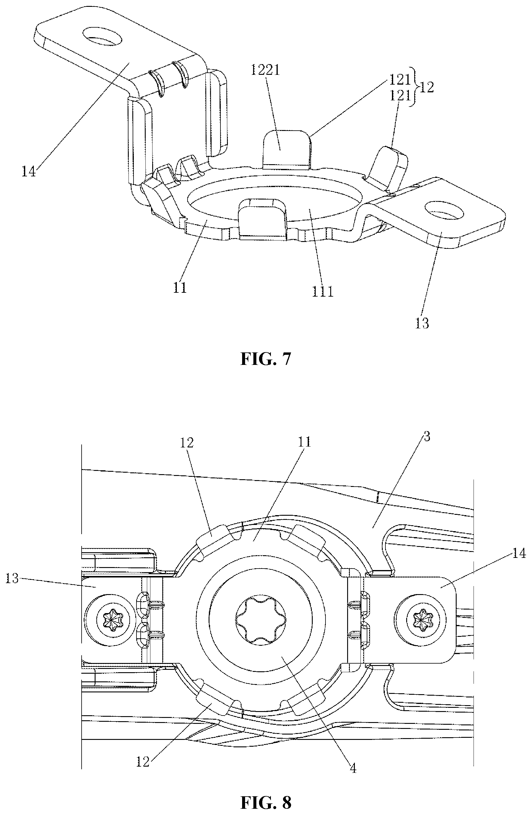 Patent US12410828 Figure 4 – Structure with screw, screw fixing structure and display device