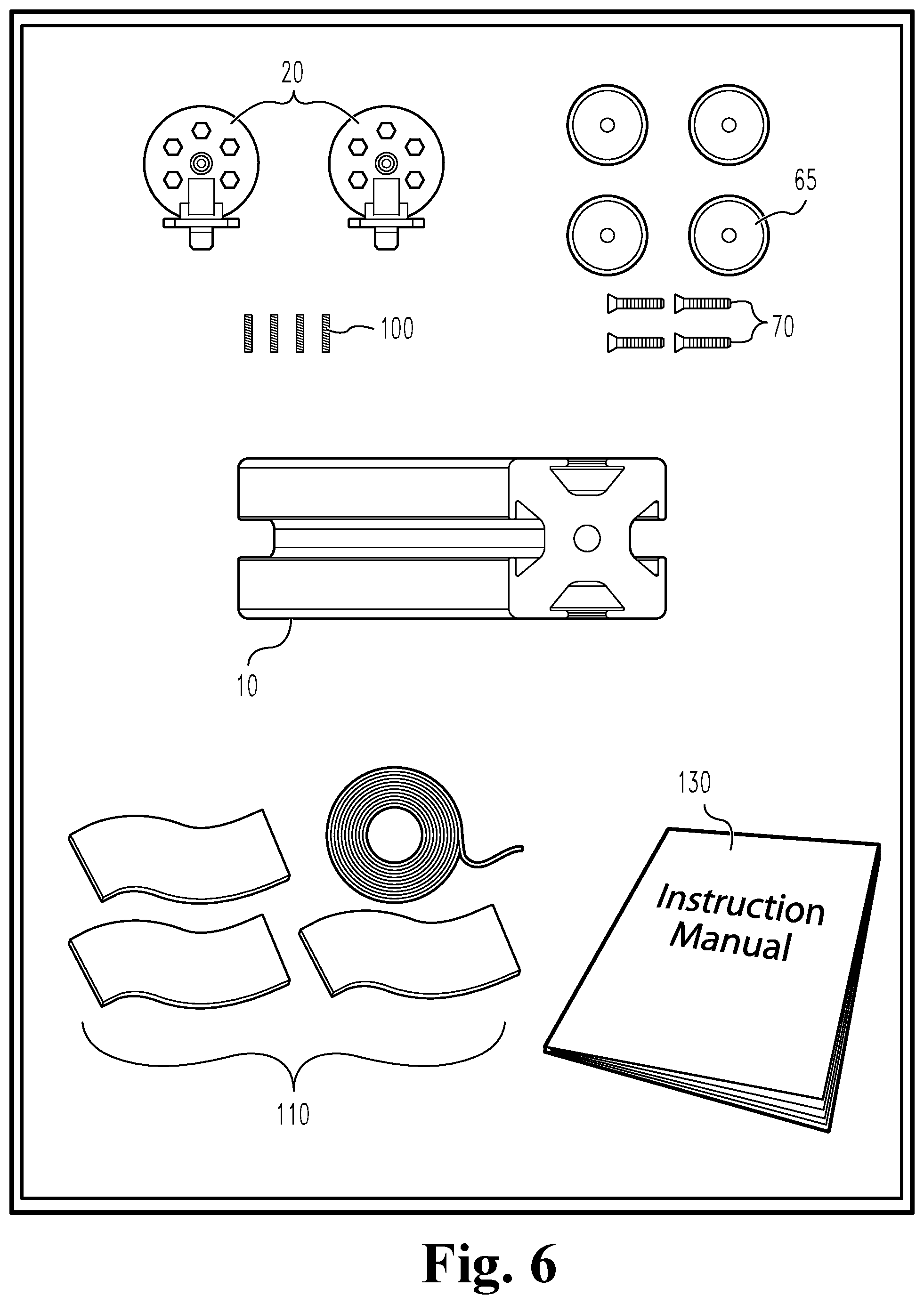 Patent US12410829 Figure 6 – Unitary bracket for T-slotted rails