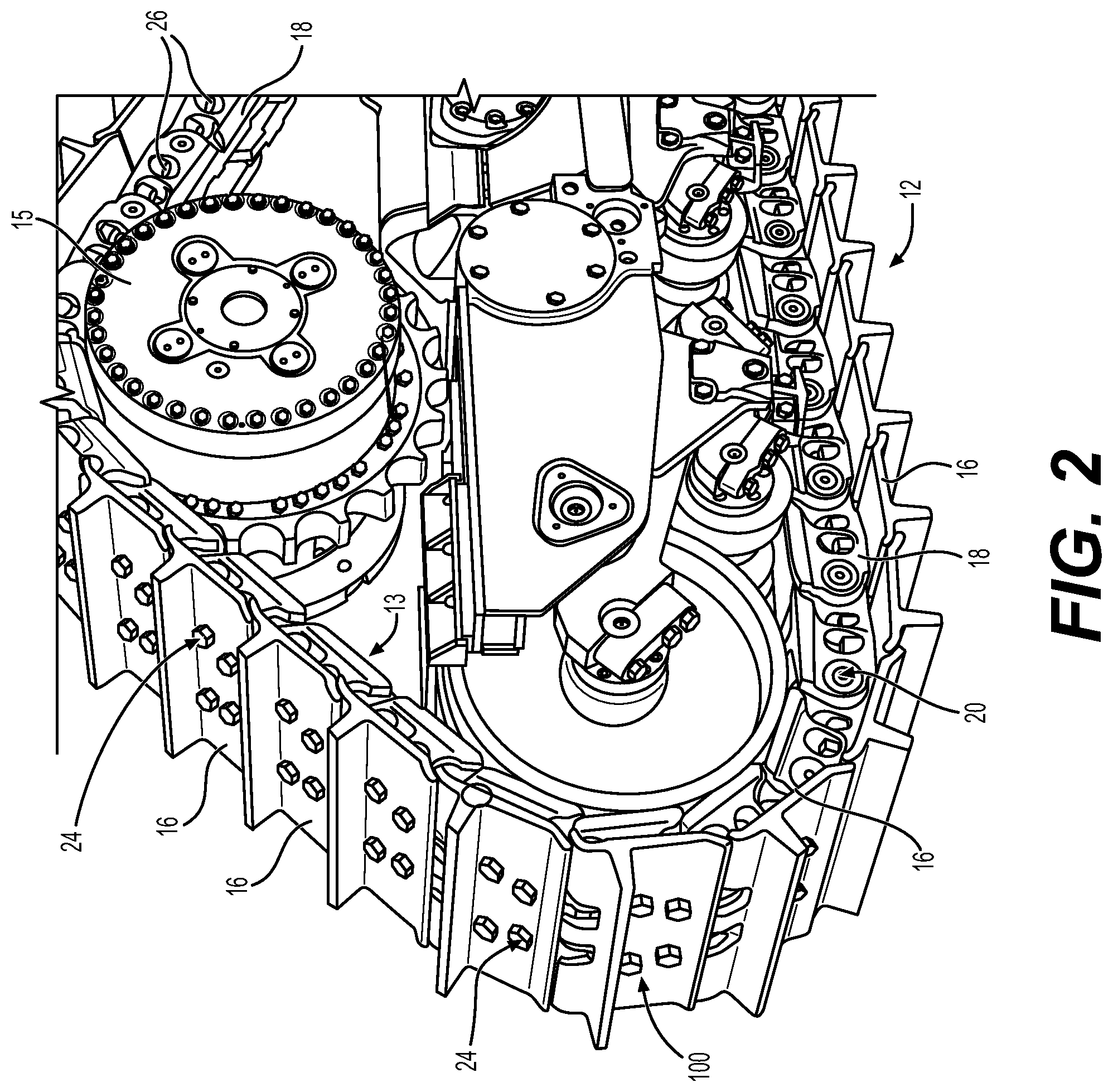Patent US12410831 Figure 2 – Track bolt stretch device with nut and spacer