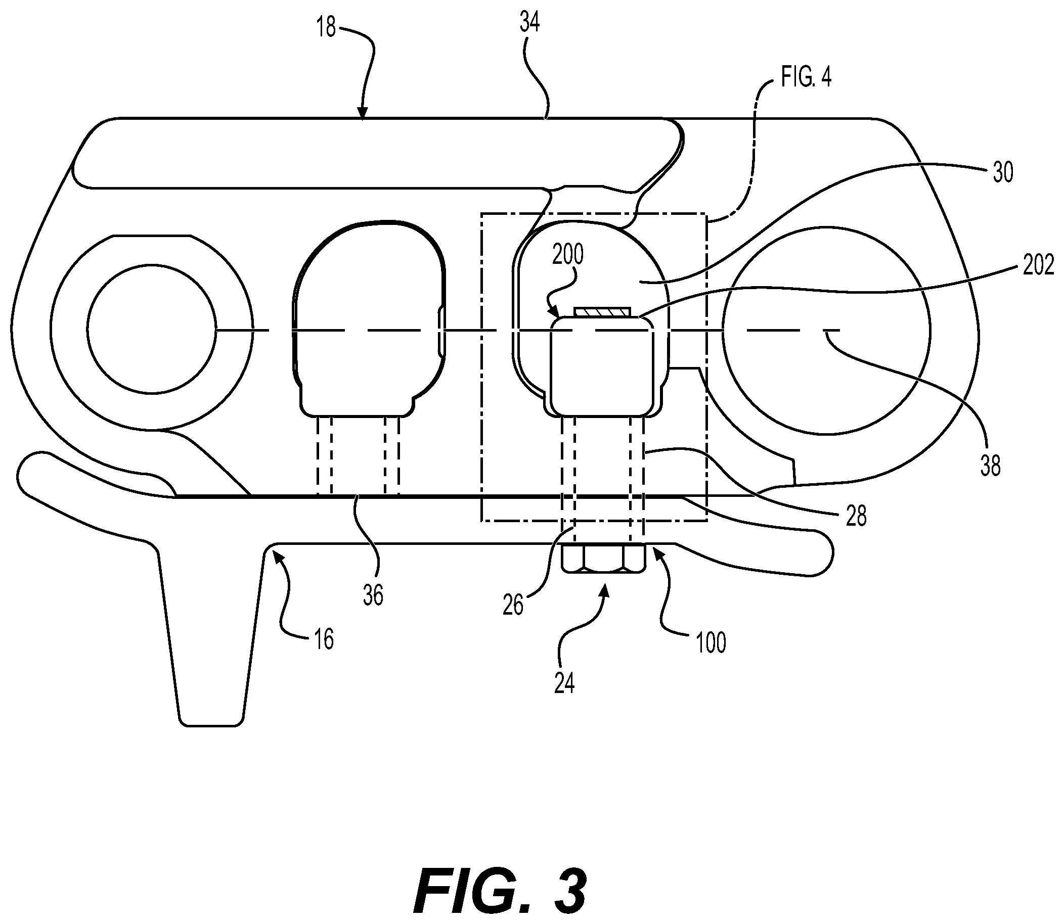 Patent US12410831 Figure 3 – Track bolt stretch device with nut and spacer