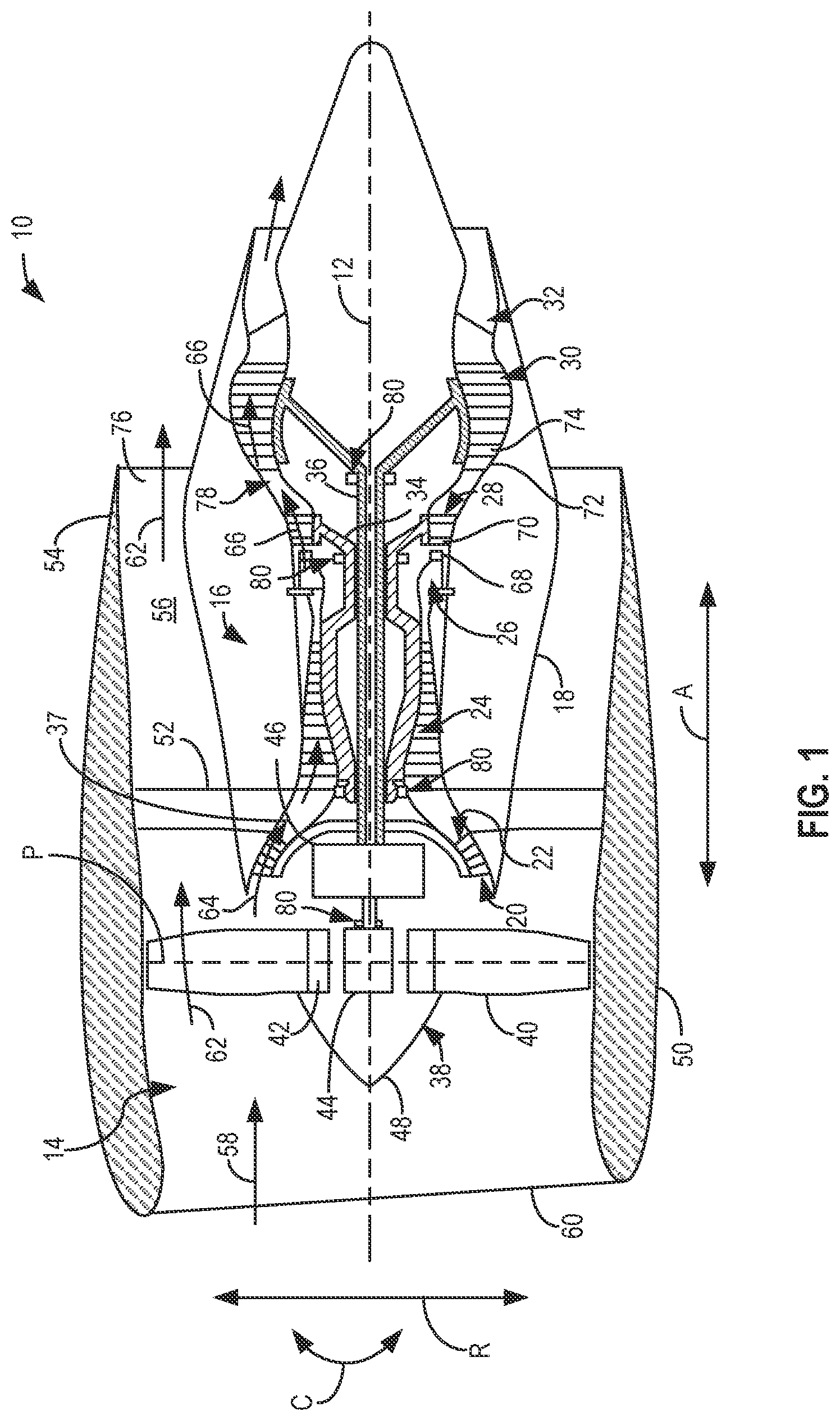 Patent US12410835 Figure 1 – Lubricant draining bearing assemblies