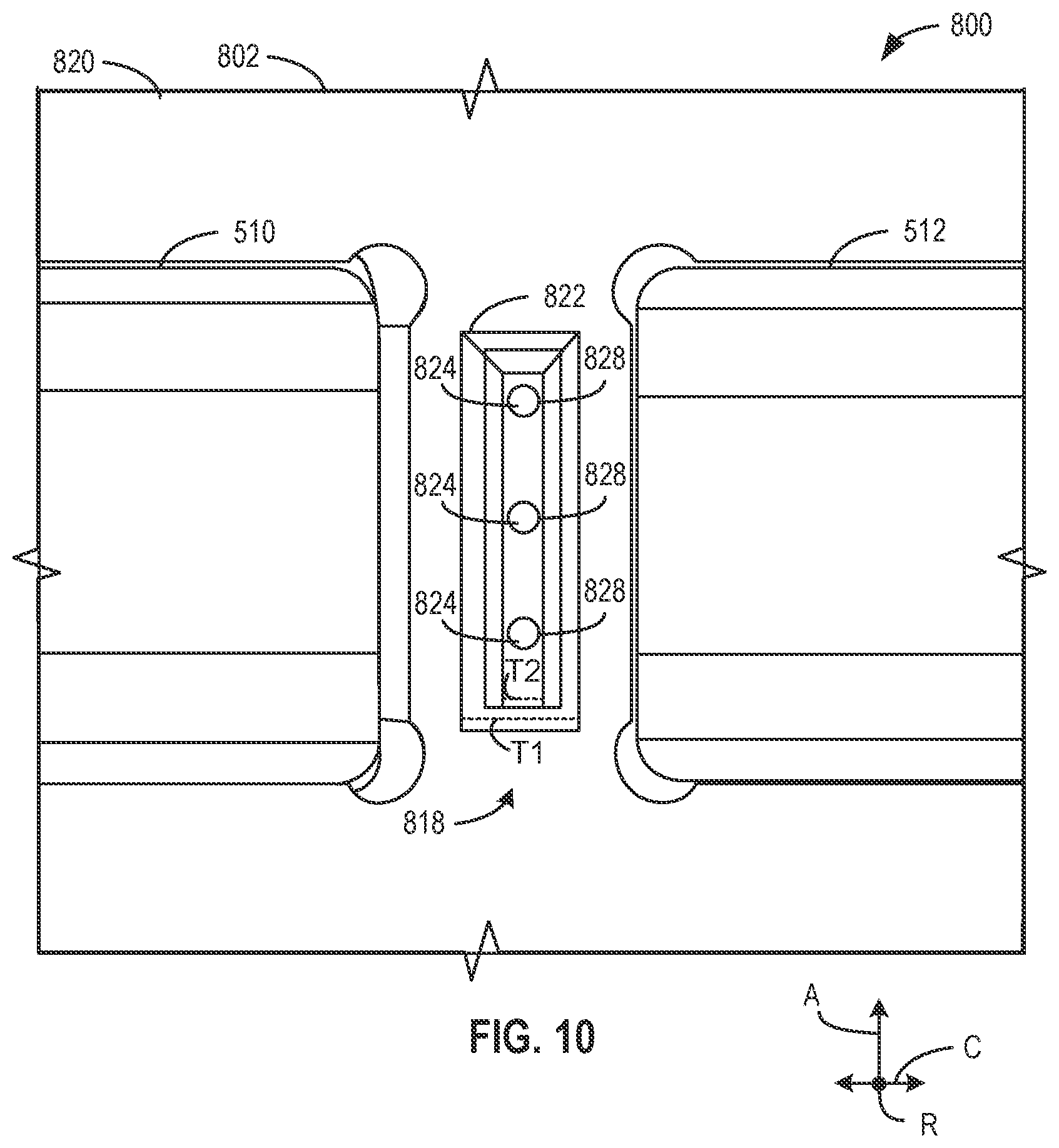 Patent US12410835 Figure 8 – Lubricant draining bearing assemblies