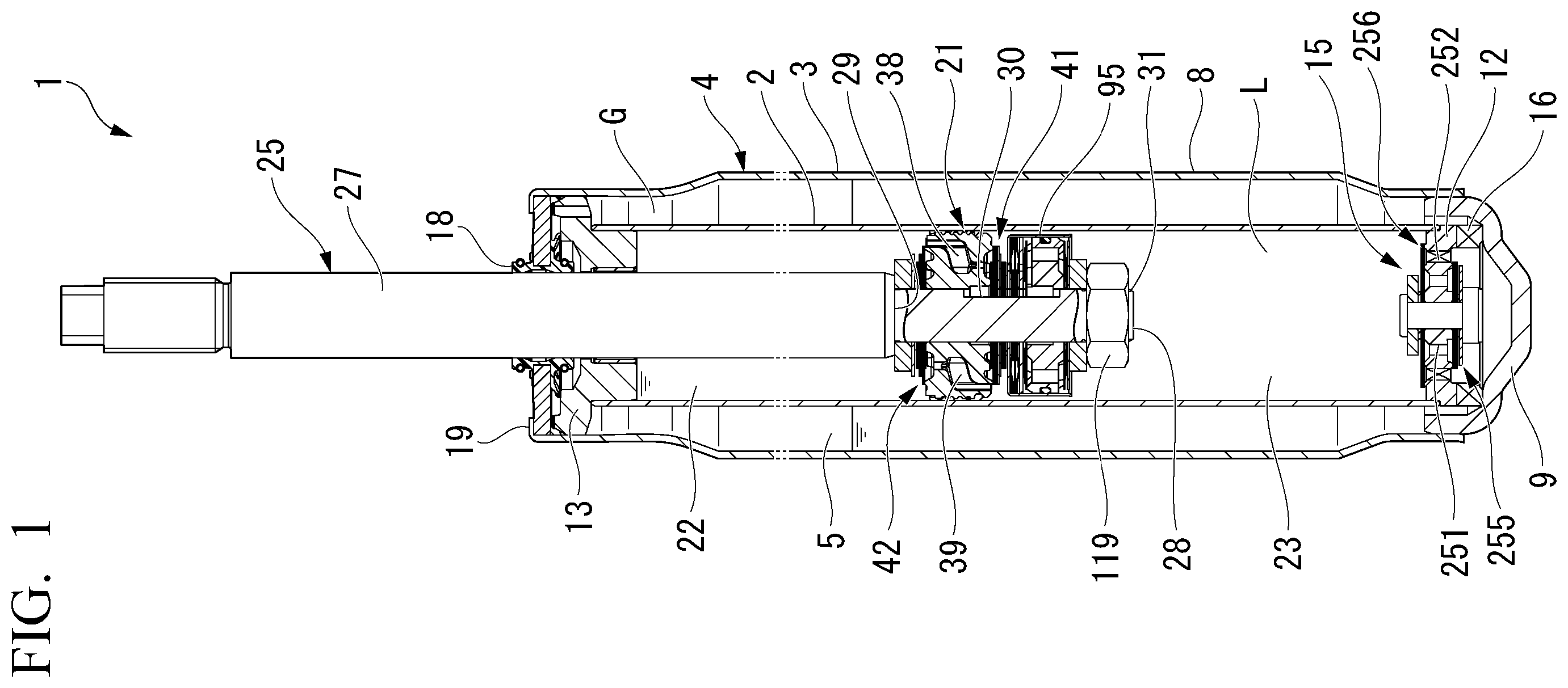 Patent US12410847 Figure 1 – Shock absorber