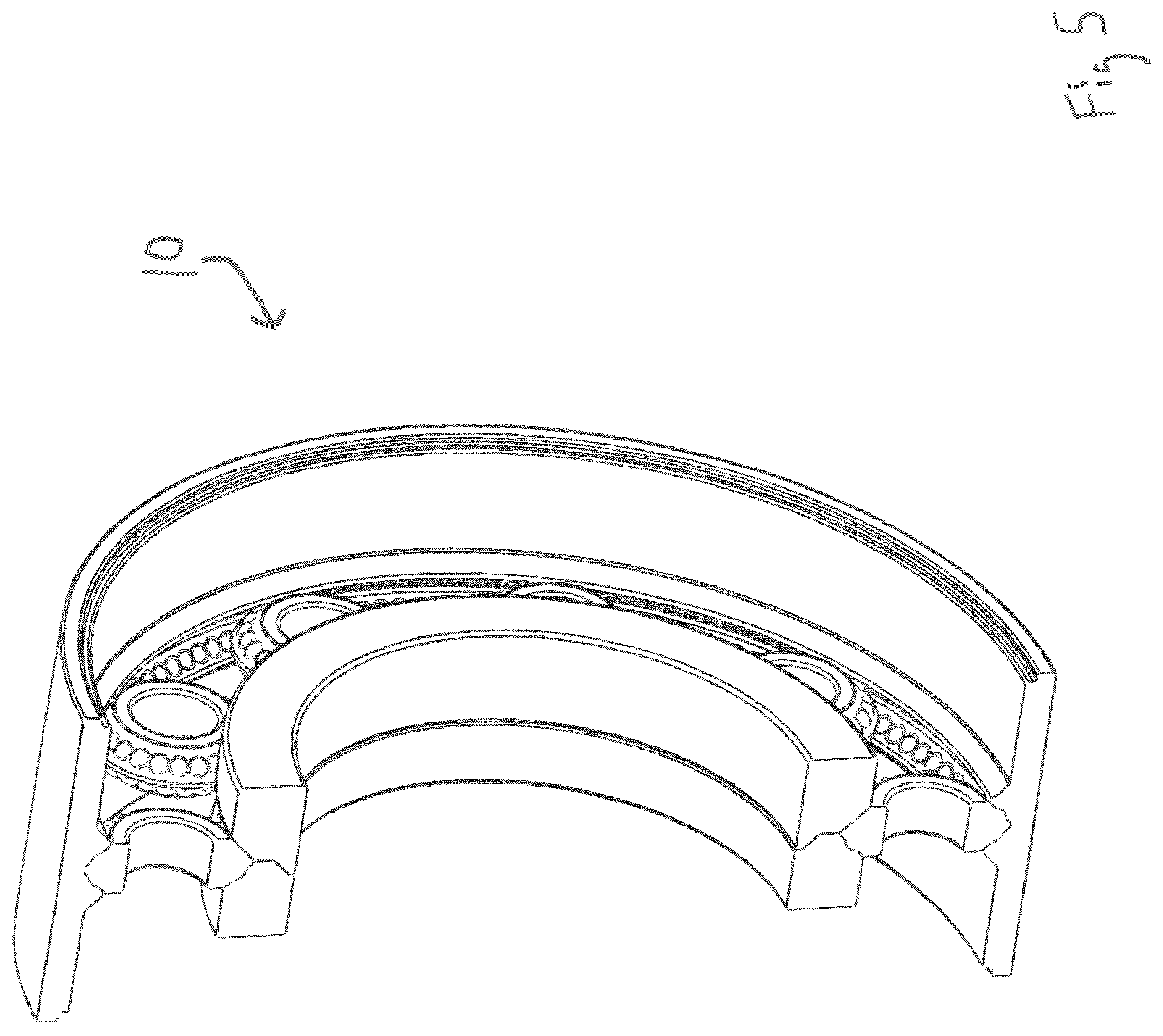 Patent US12410850 Figure 5 – Roller bearing and gear assembly