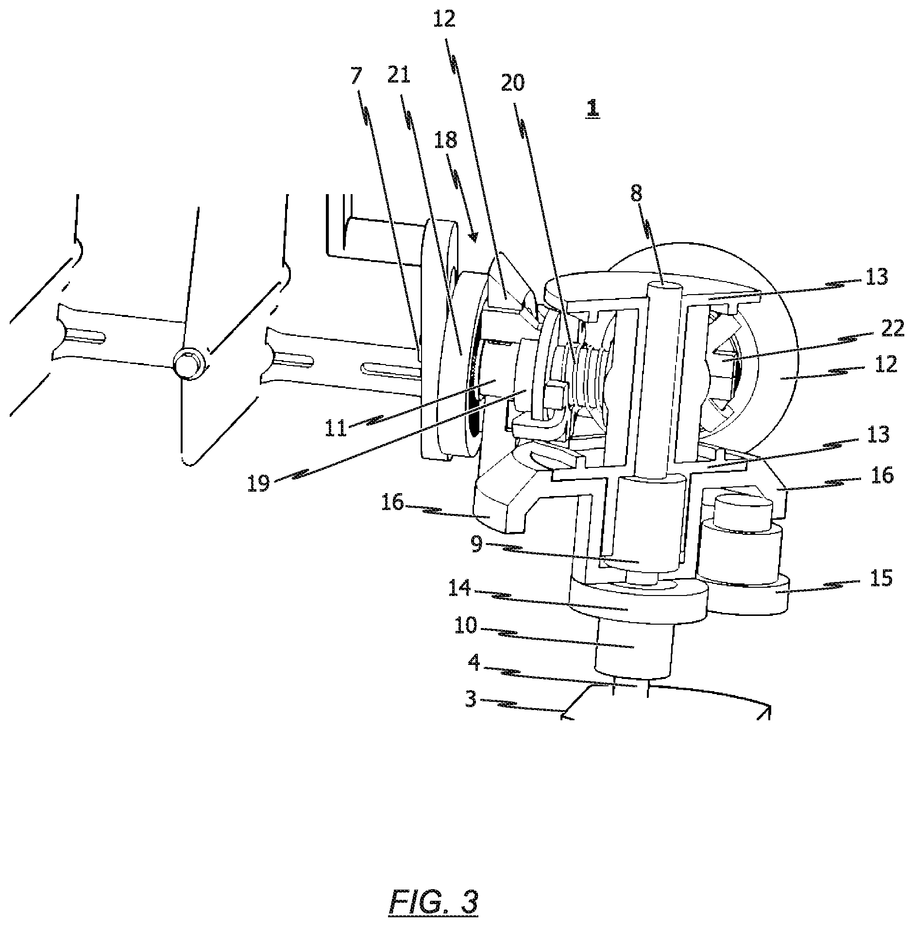 Patent US12410851 Figure 3 – Drive unit for actuating a plurality of functions of an air vent system of an air distribution system, and air vent system with a drive unit of this type