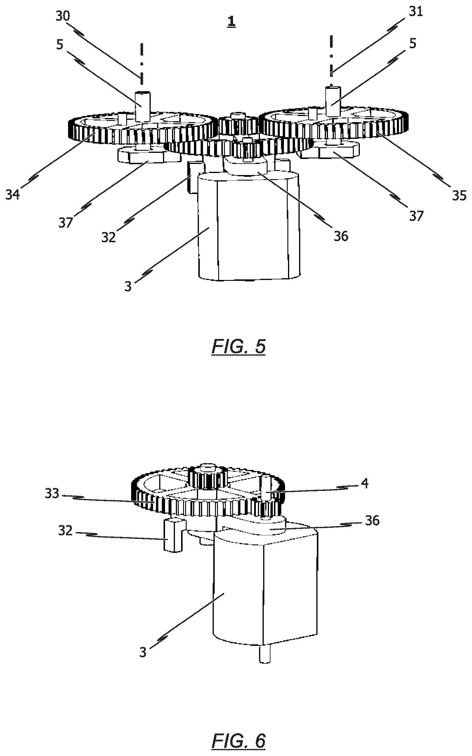 Patent US12410851 Figure 5 – Drive unit for actuating a plurality of functions of an air vent system of an air distribution system, and air vent system with a drive unit of this type
