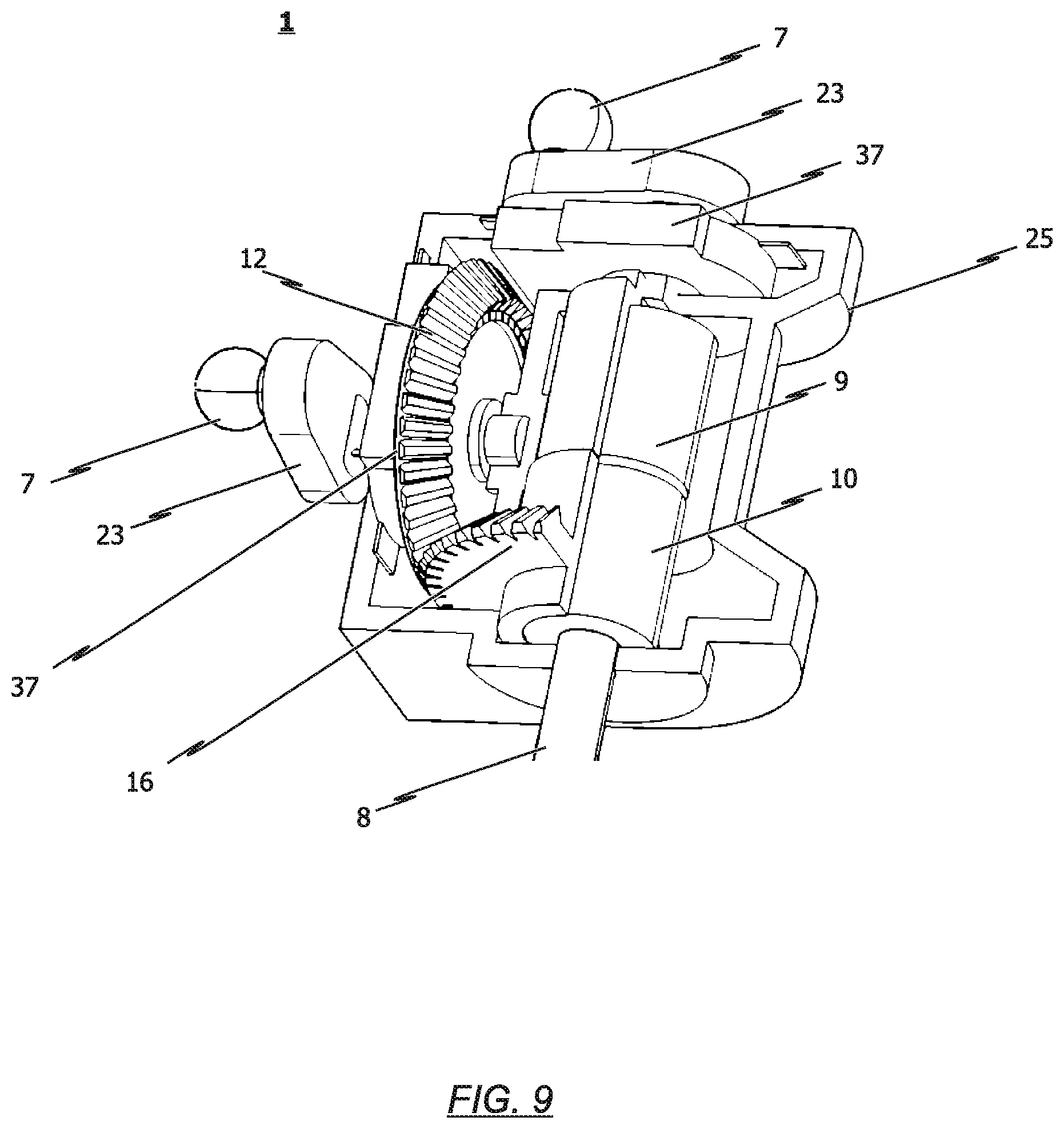 Patent US12410851 Figure 7 – Drive unit for actuating a plurality of functions of an air vent system of an air distribution system, and air vent system with a drive unit of this type