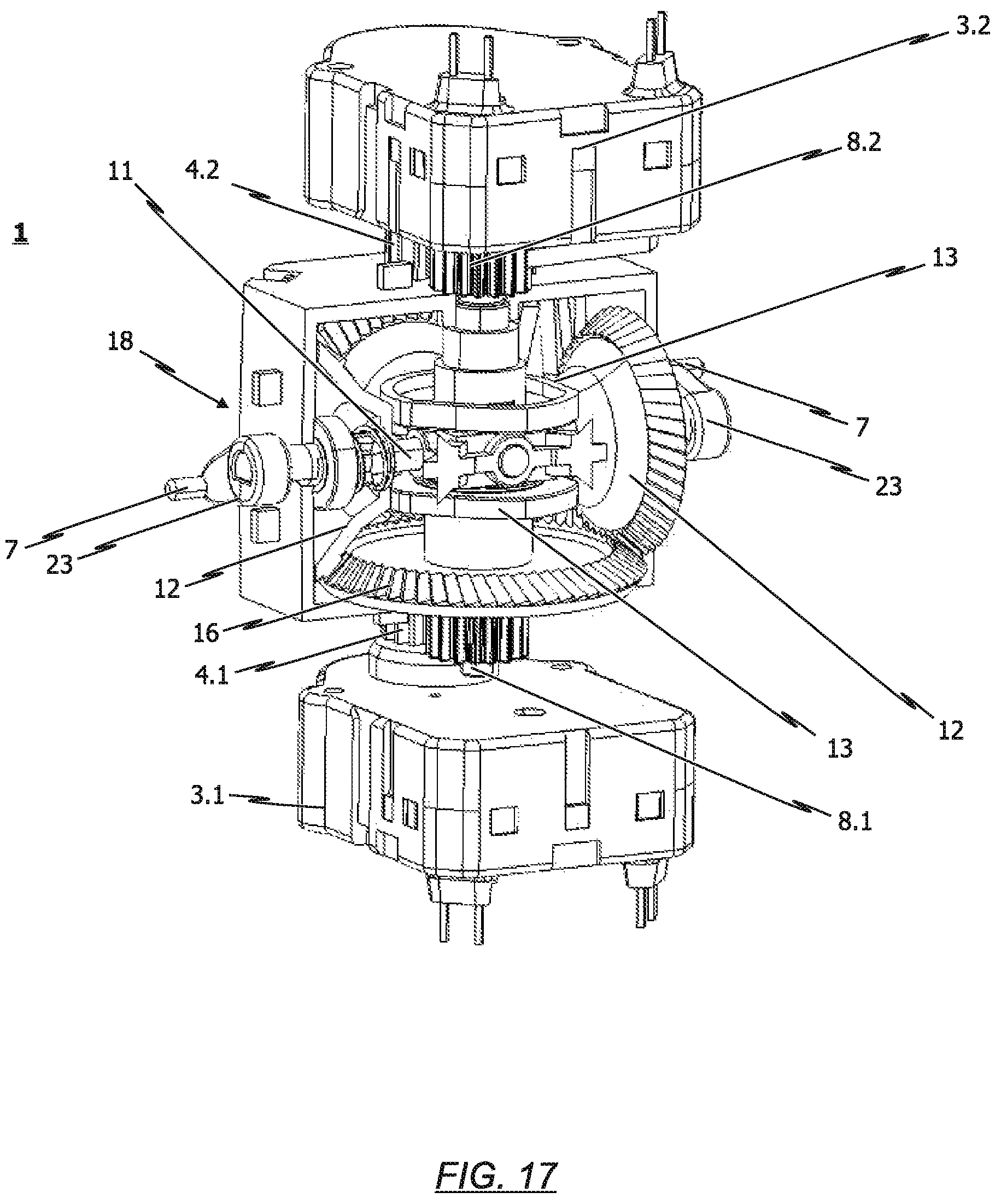 Patent US12410851 Figure 15 – Drive unit for actuating a plurality of functions of an air vent system of an air distribution system, and air vent system with a drive unit of this type