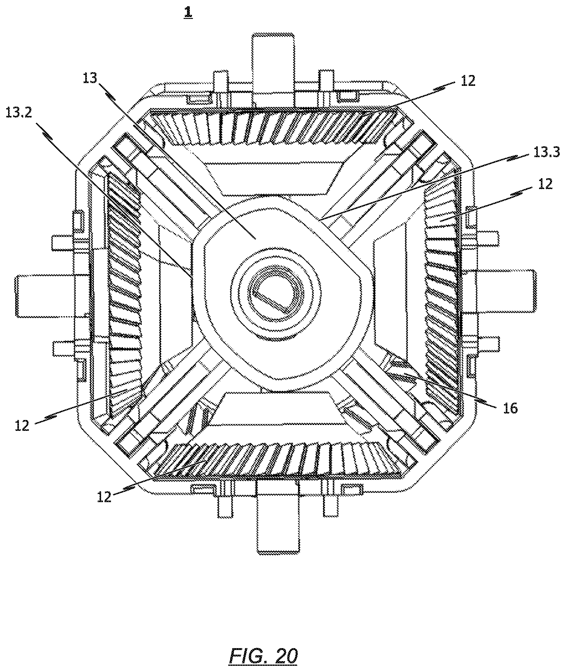 Patent US12410851 Figure 18 – Drive unit for actuating a plurality of functions of an air vent system of an air distribution system, and air vent system with a drive unit of this type