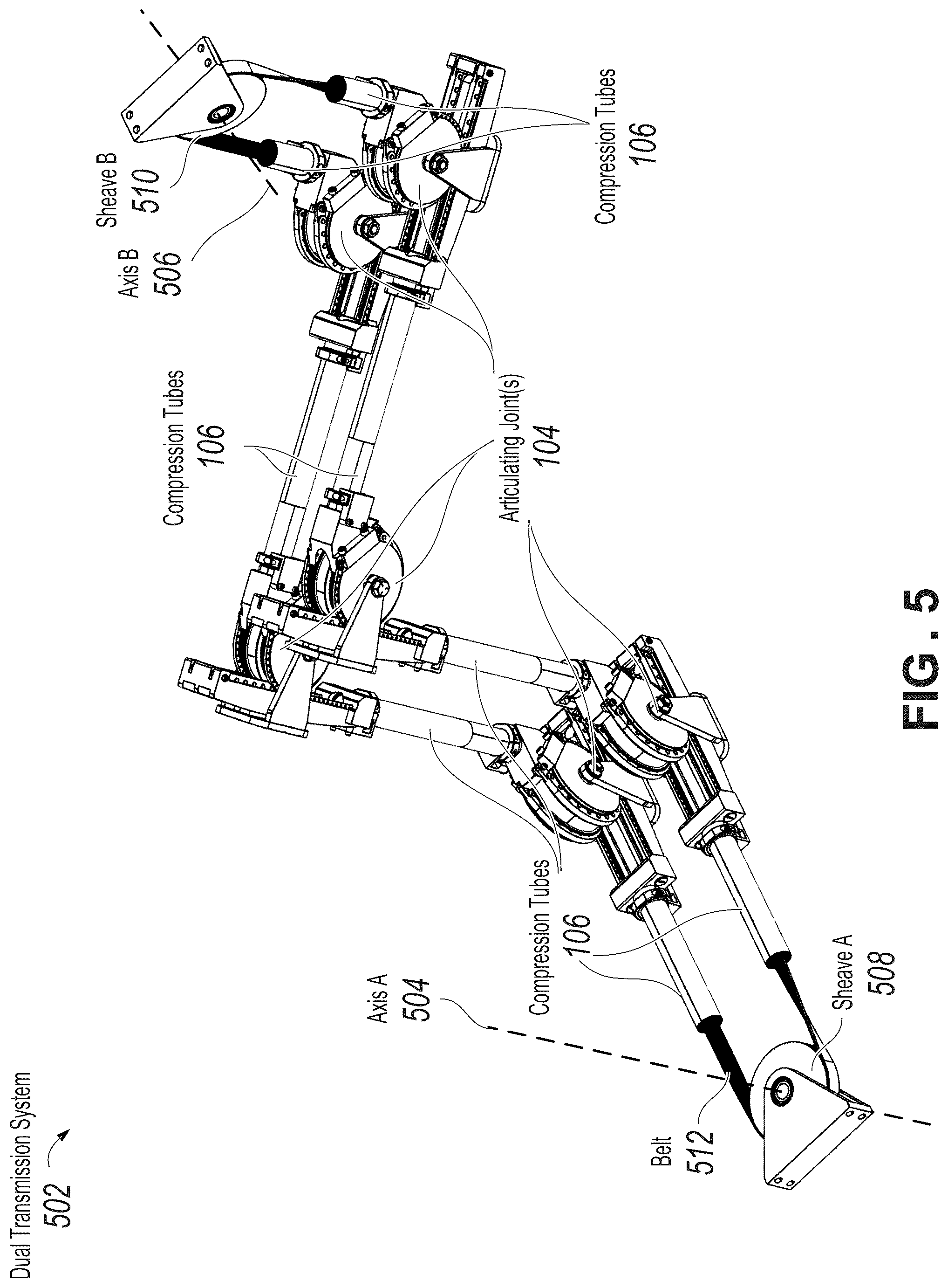 Patent US12410852 Figure 8 – Torque free articulated tension transmission