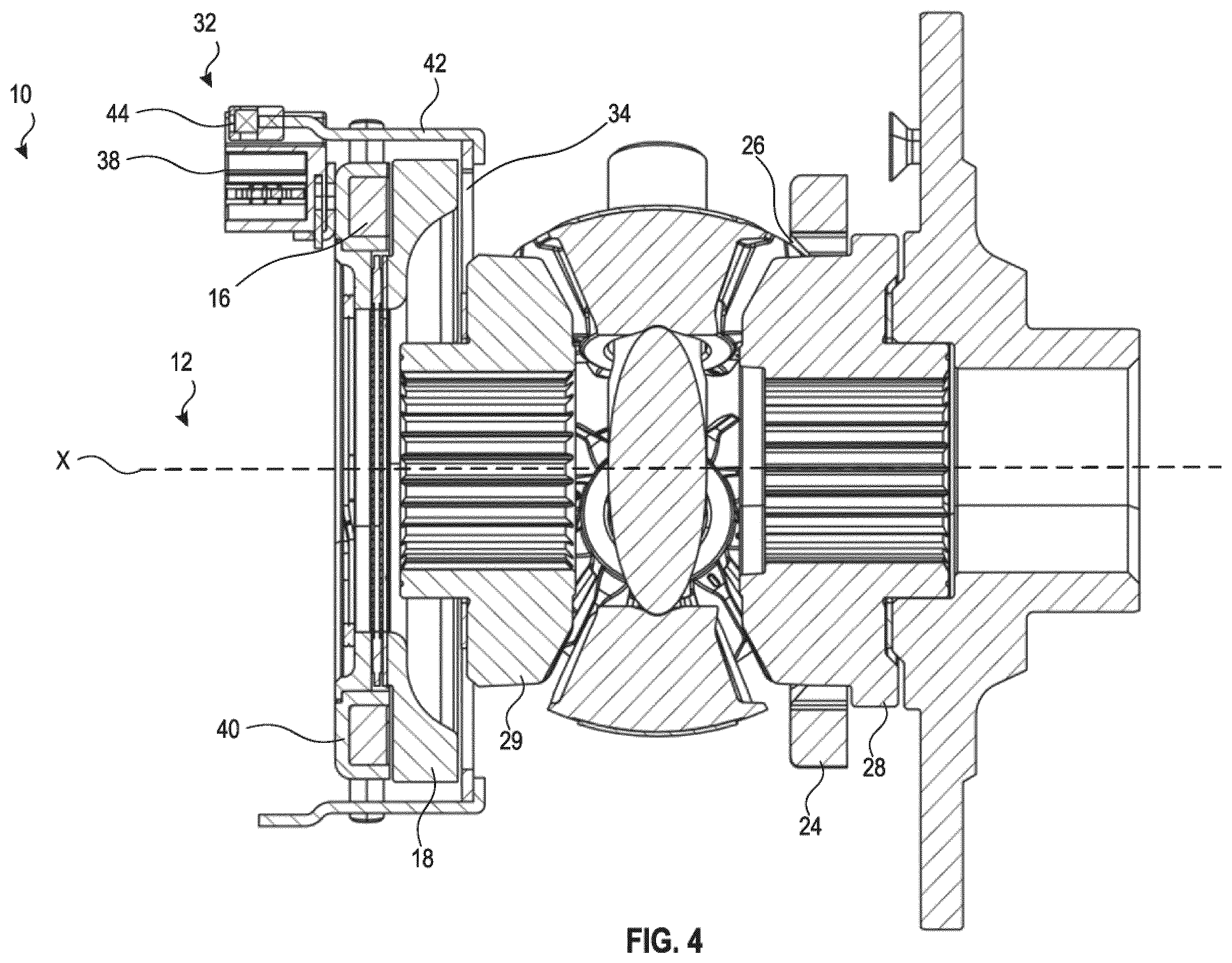Patent US12410857 Figure 4 – Lock detection mechanism for electronic locking differential