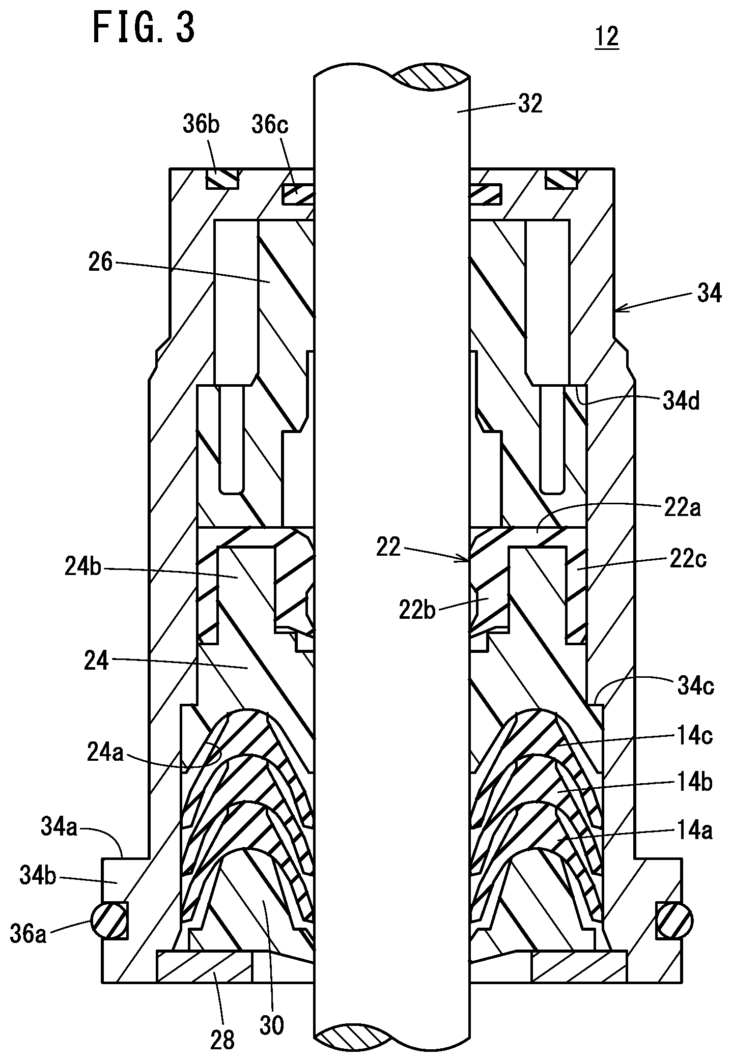 Patent US12410864 Figure 3 – Shaft sealing structure