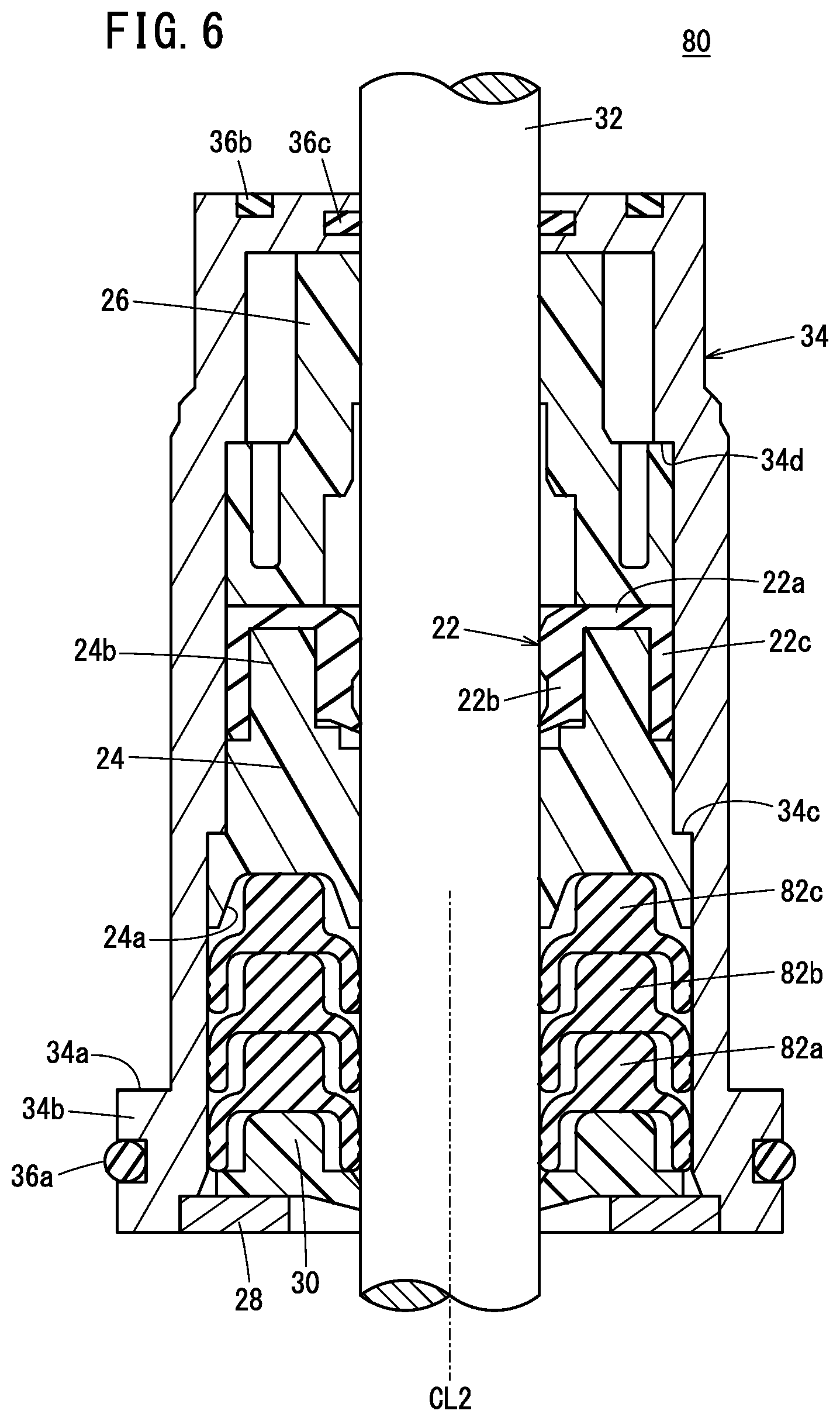 Patent US12410864 Figure 6 – Shaft sealing structure