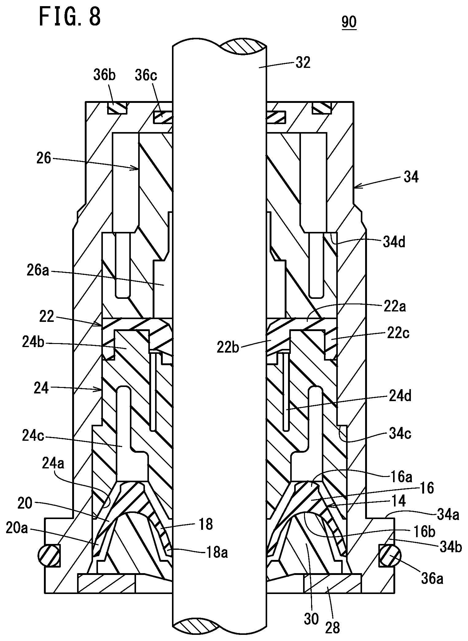 Patent US12410864 Figure 8 – Shaft sealing structure