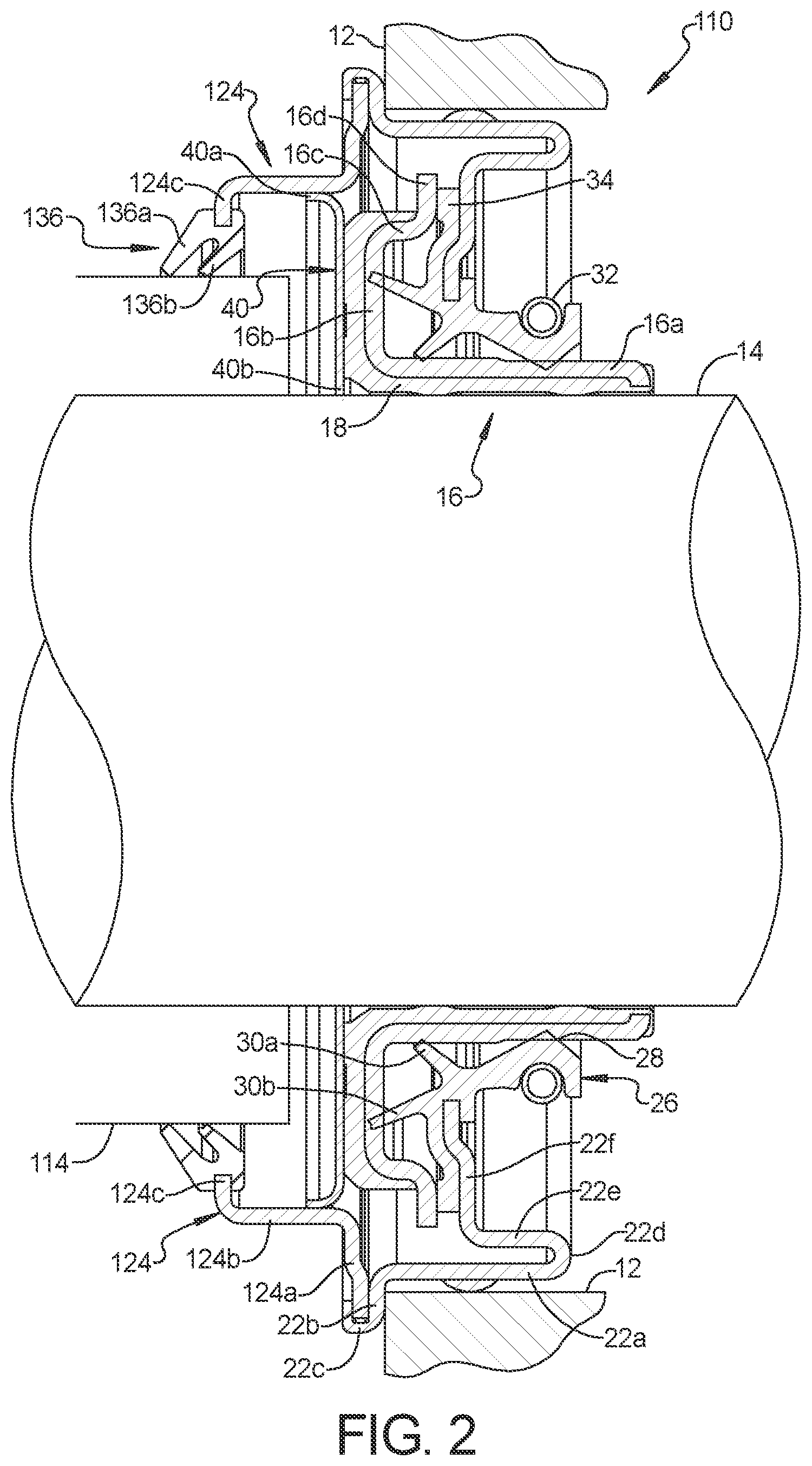 Patent US12410866 Figure 2 – Seal cartridge with electrically conductive non-woven grounding