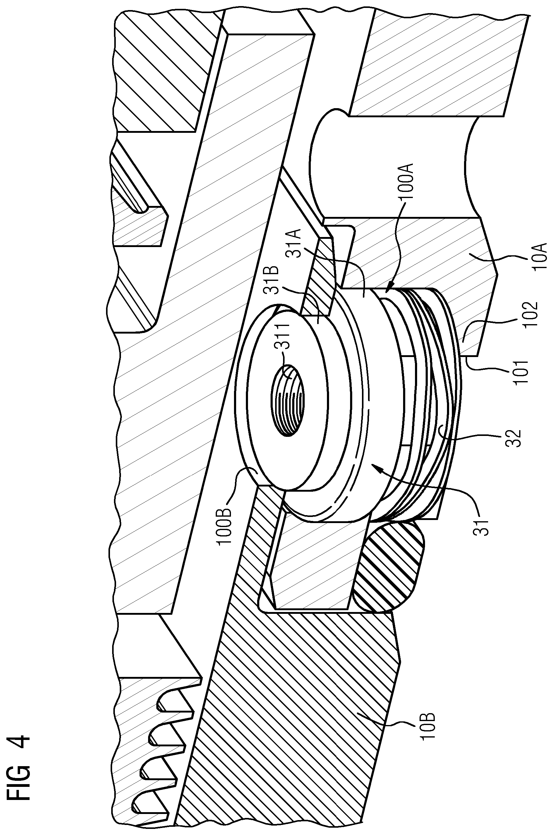 Patent US12410867 Figure 4 – Pin locking device for a sealing component of a seal cartridge assembly and method for assembling the seal cartridge