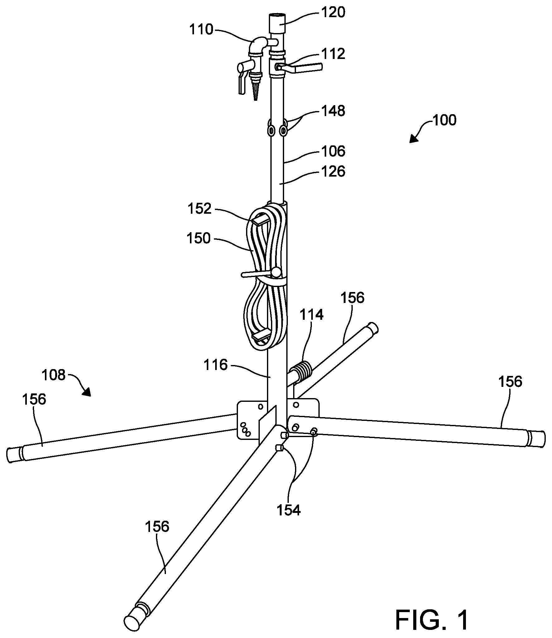 Patent US12410878 Figure 1 – Purge stand