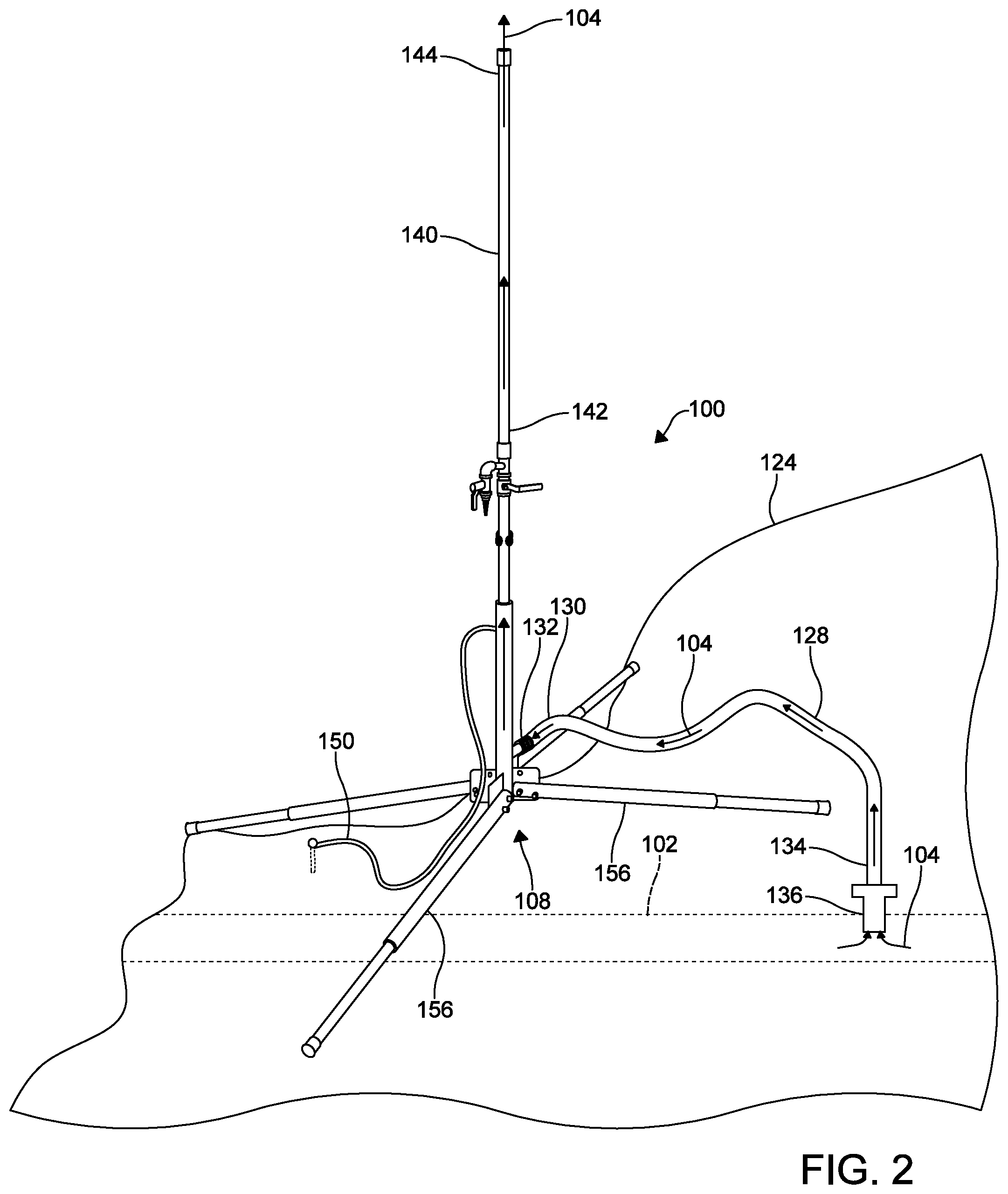 Patent US12410878 Figure 2 – Purge stand