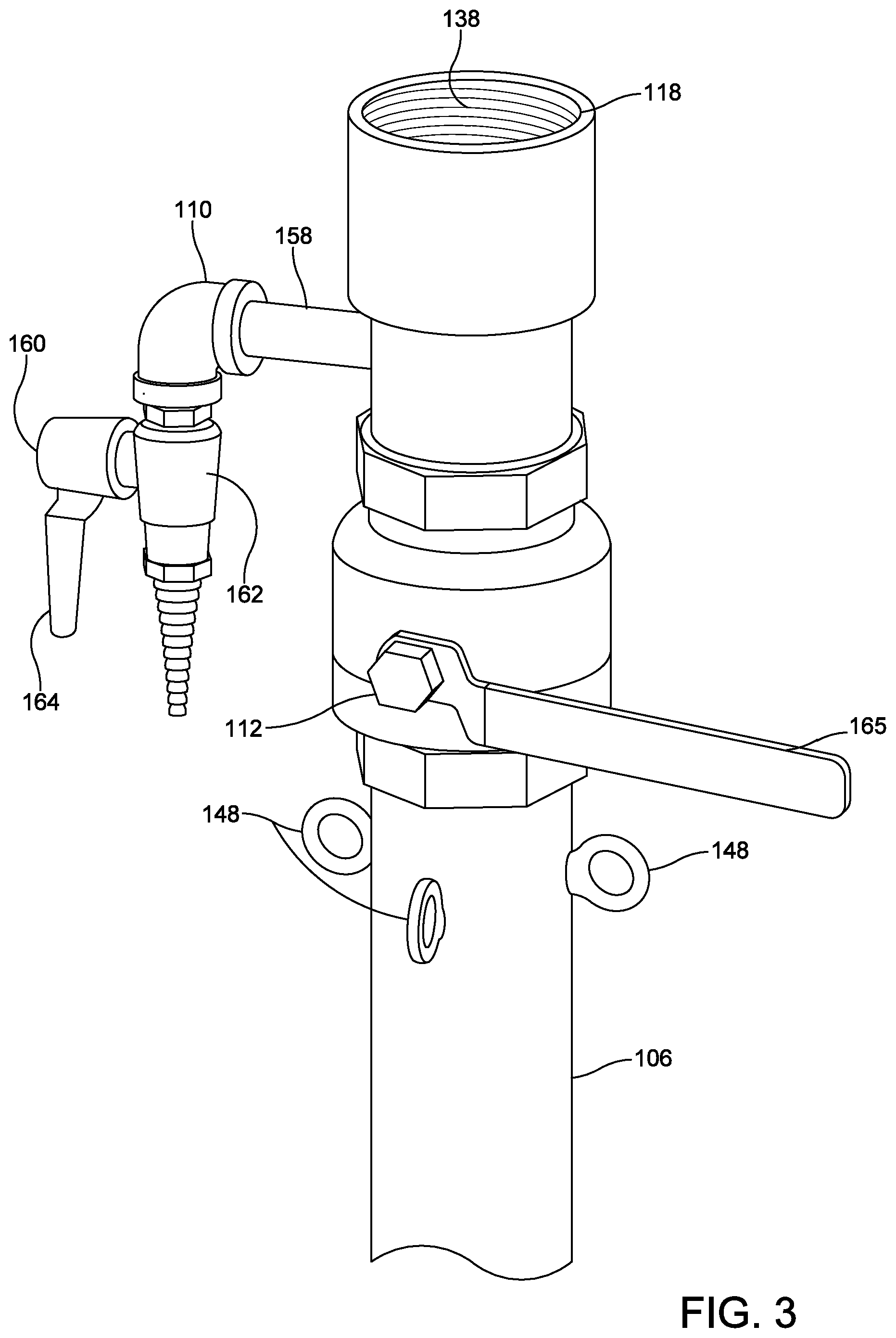 Patent US12410878 Figure 3 – Purge stand