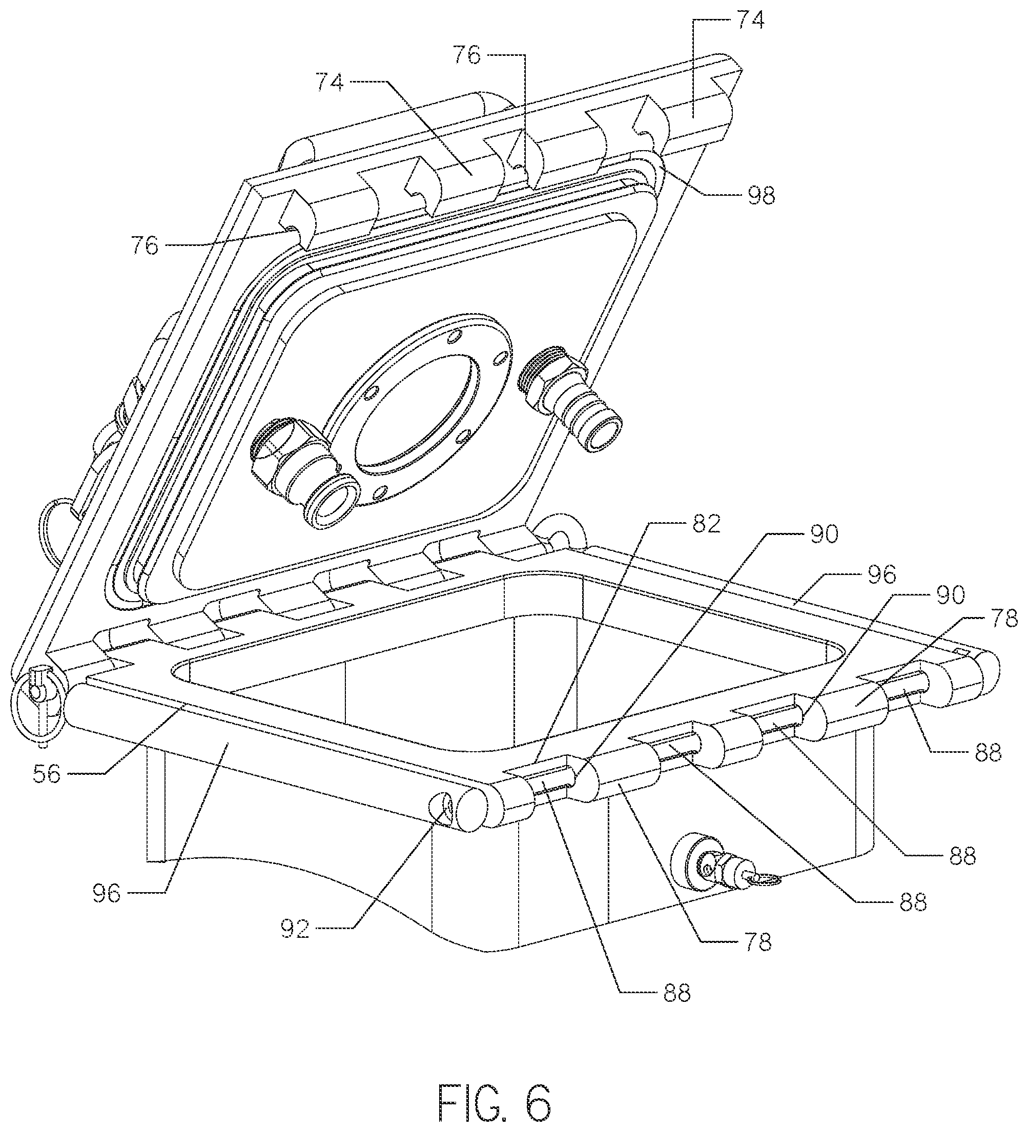 Patent US12410879 Figure 6 – Latch assembly for use with an inversion drum