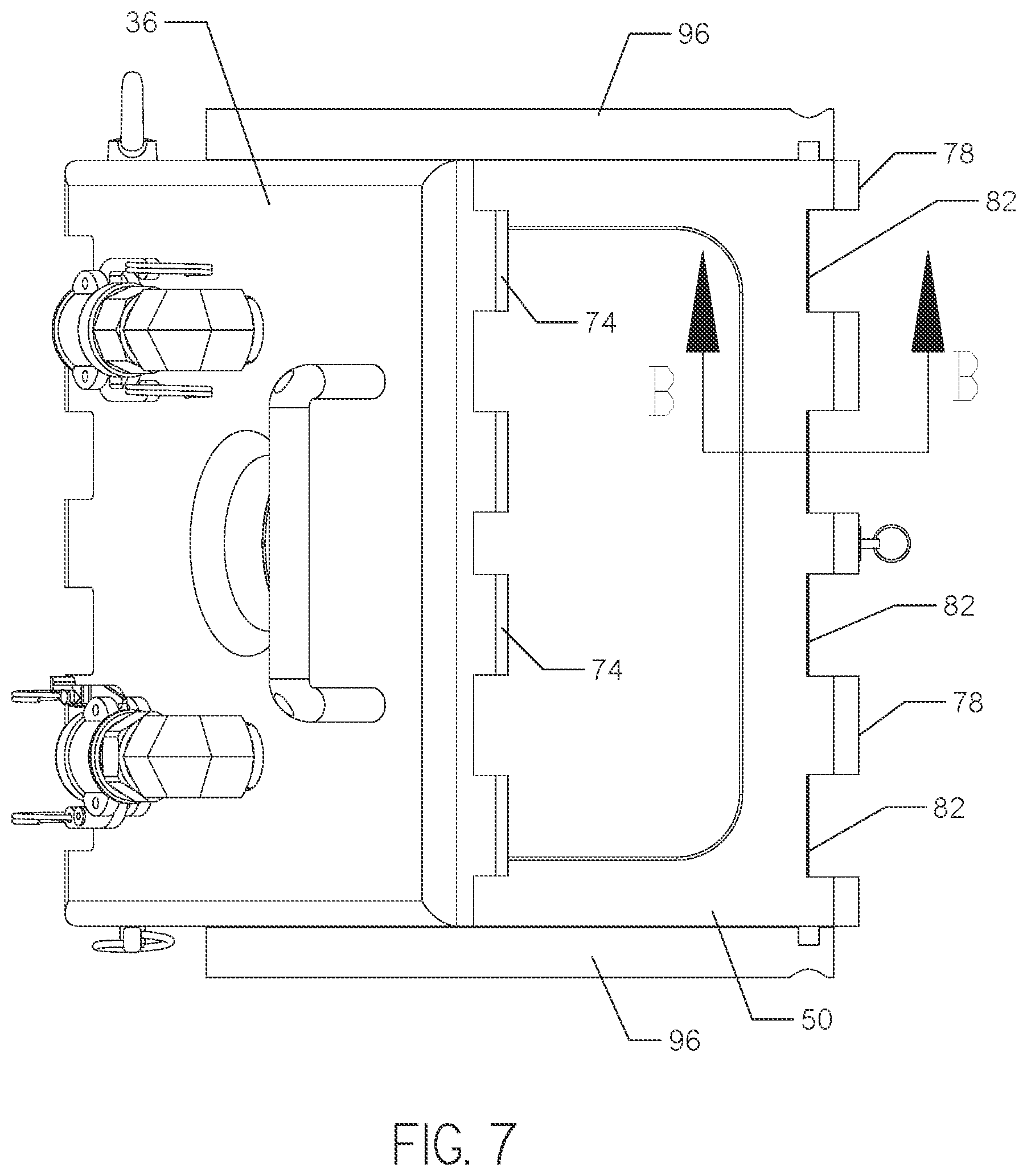 Patent US12410879 Figure 7 – Latch assembly for use with an inversion drum