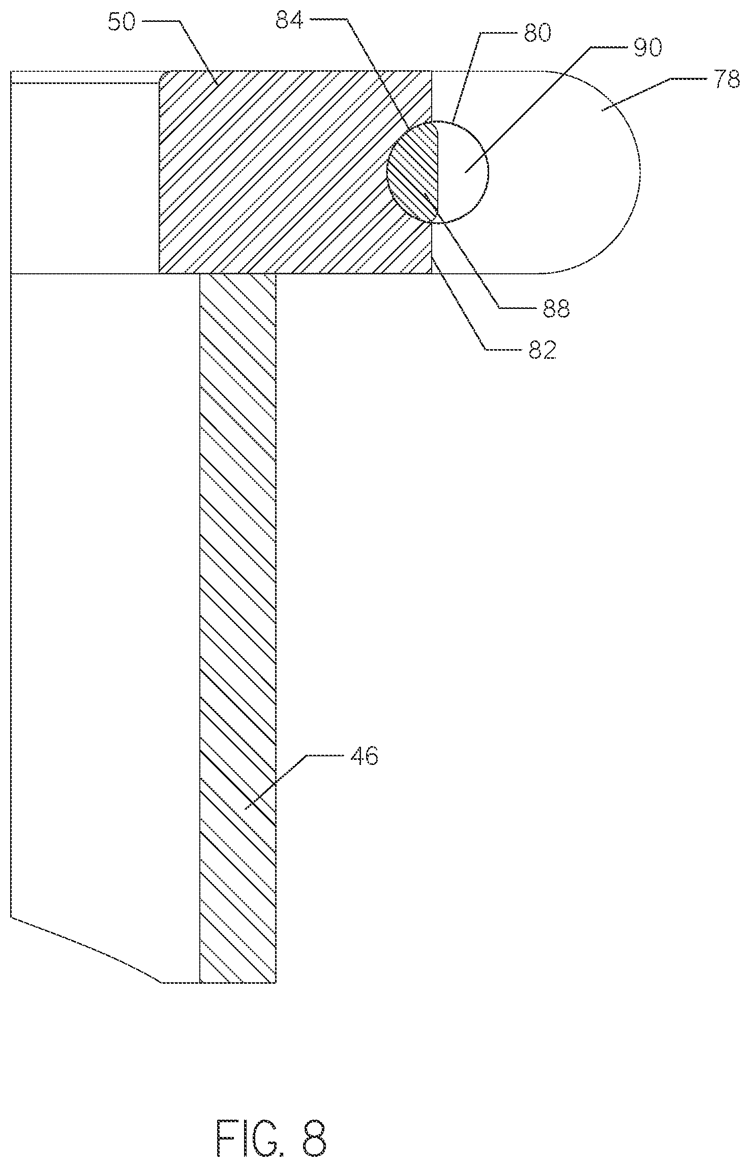 Patent US12410879 Figure 8 – Latch assembly for use with an inversion drum