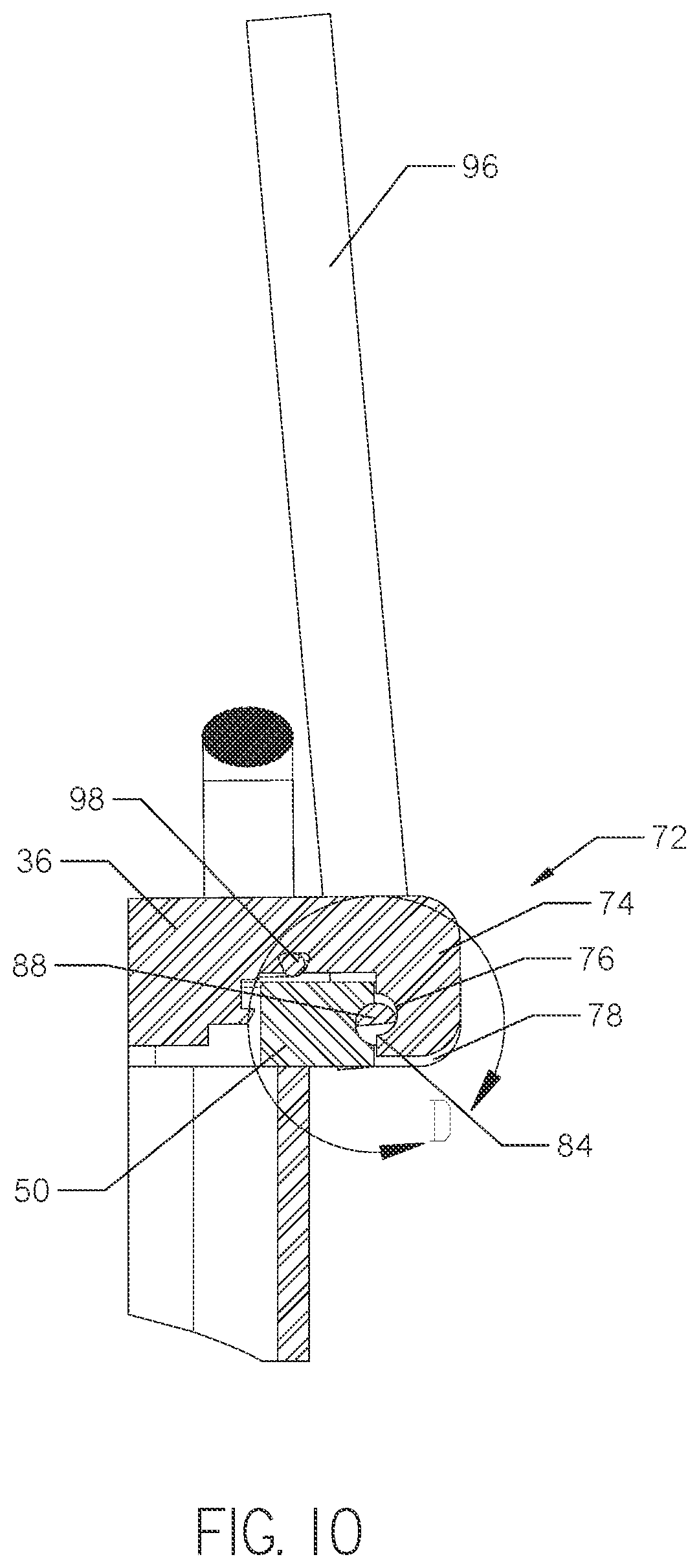 Patent US12410879 Figure 10 – Latch assembly for use with an inversion drum