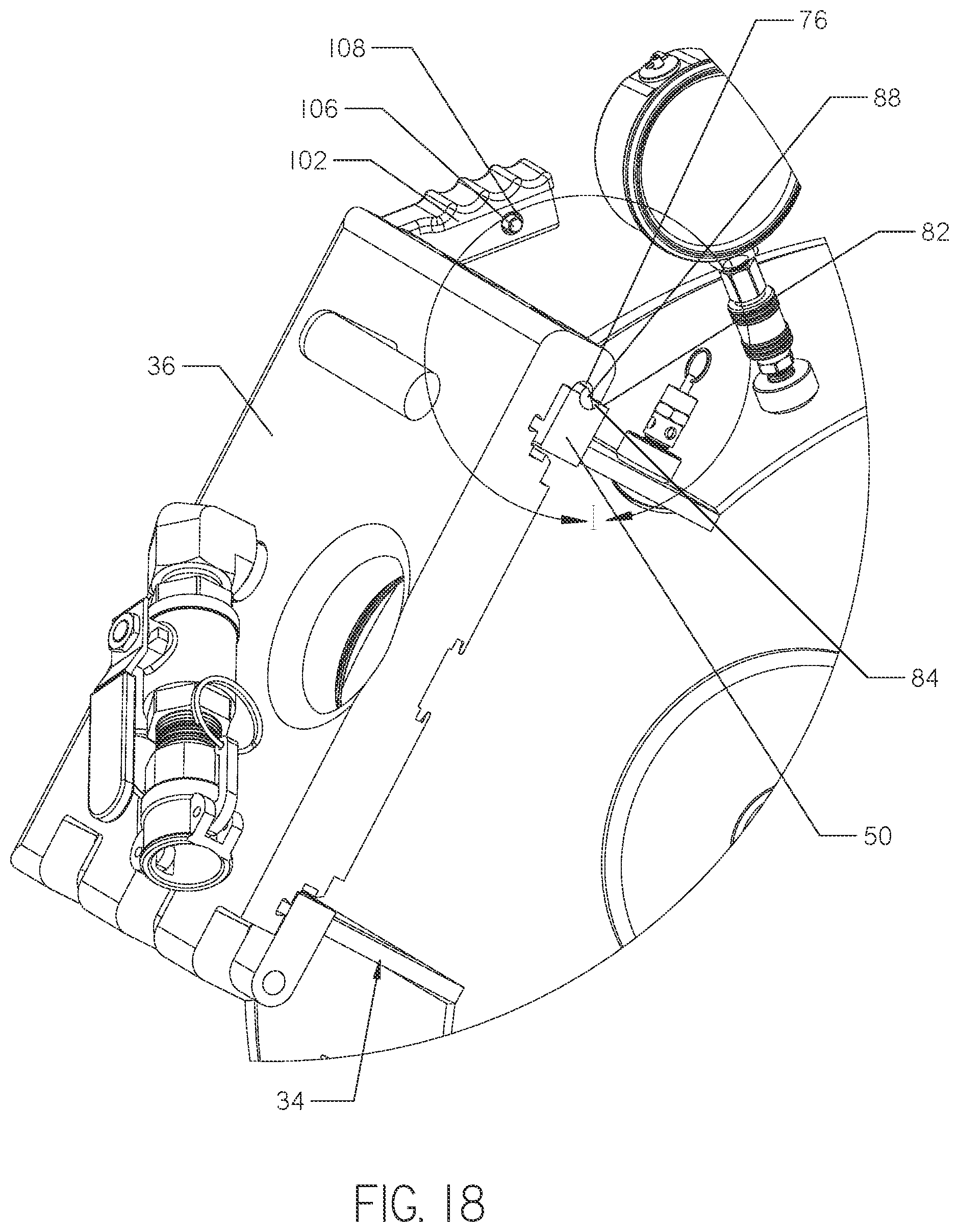 Patent US12410879 Figure 18 – Latch assembly for use with an inversion drum