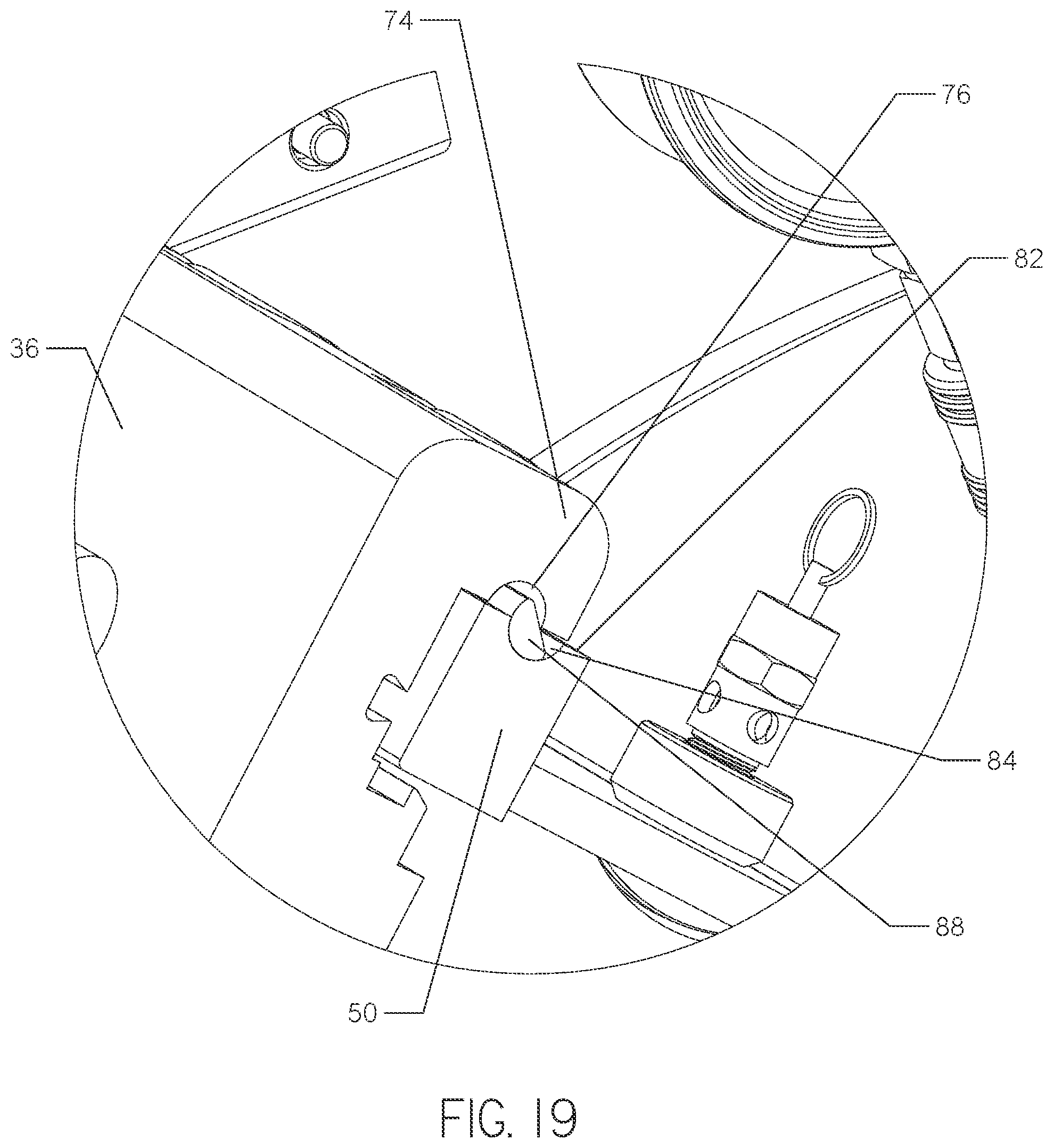 Patent US12410879 Figure 19 – Latch assembly for use with an inversion drum