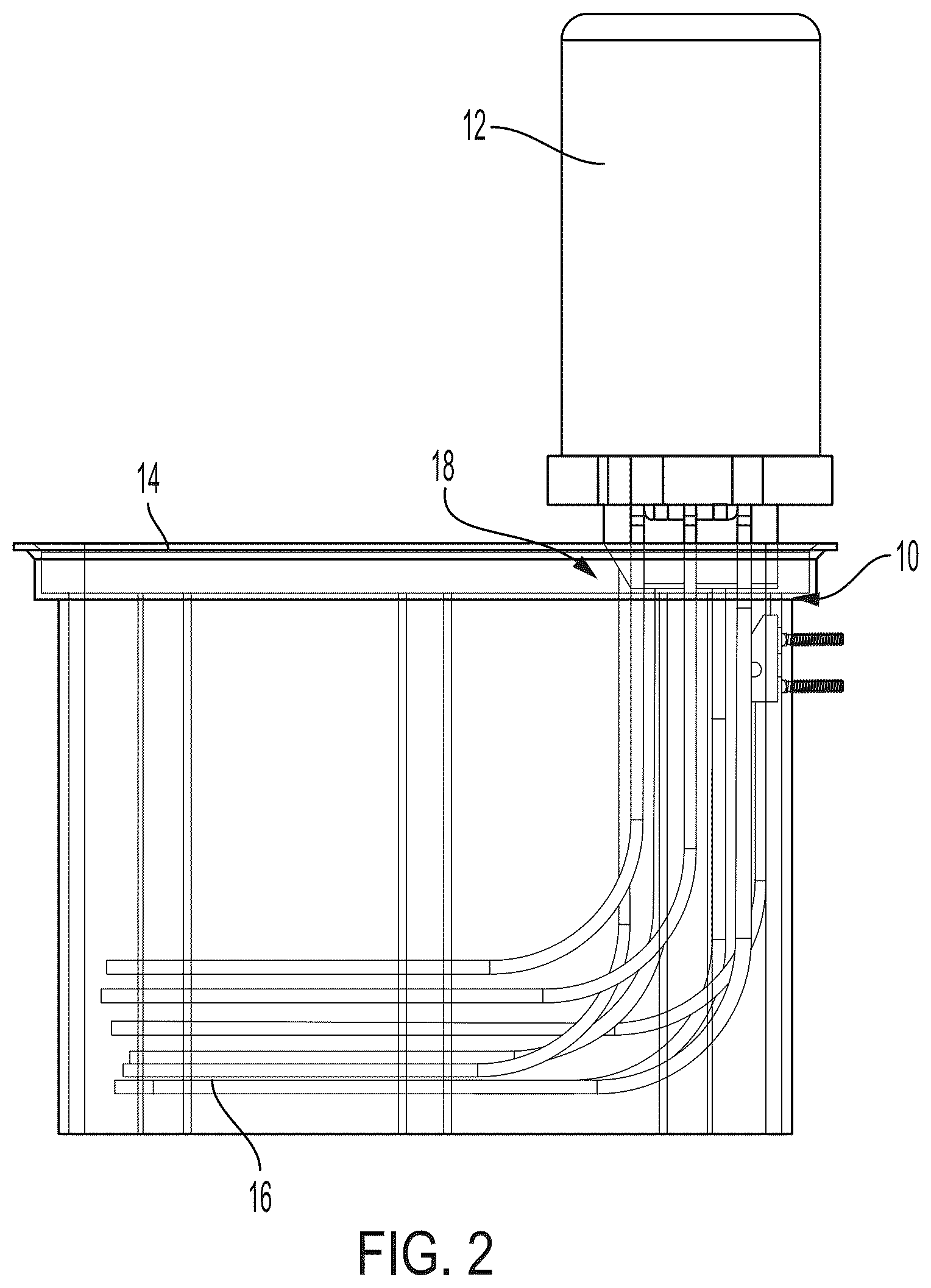 Patent US12410884 Figure 2 – Compact swing arm assemblies