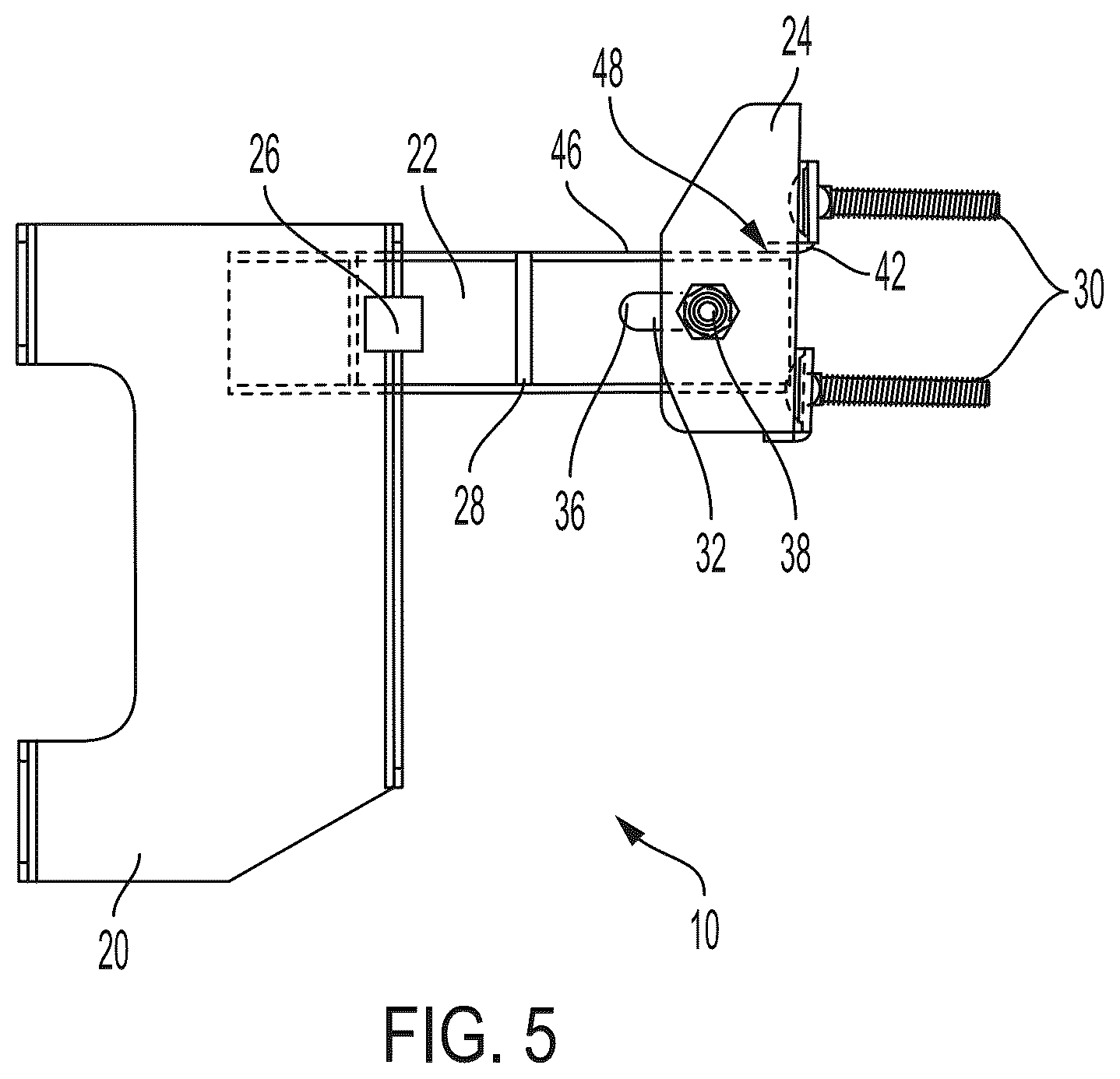 Patent US12410884 Figure 6 – Compact swing arm assemblies